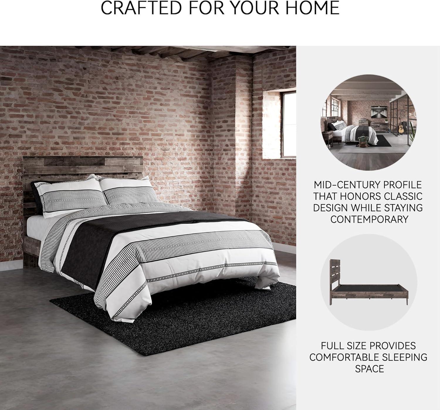 imageSignature Design by Ashley Neilsville Casual Queen Panel Platform Bed Foundation or Box Spring Not Needed GrayMulti Gray