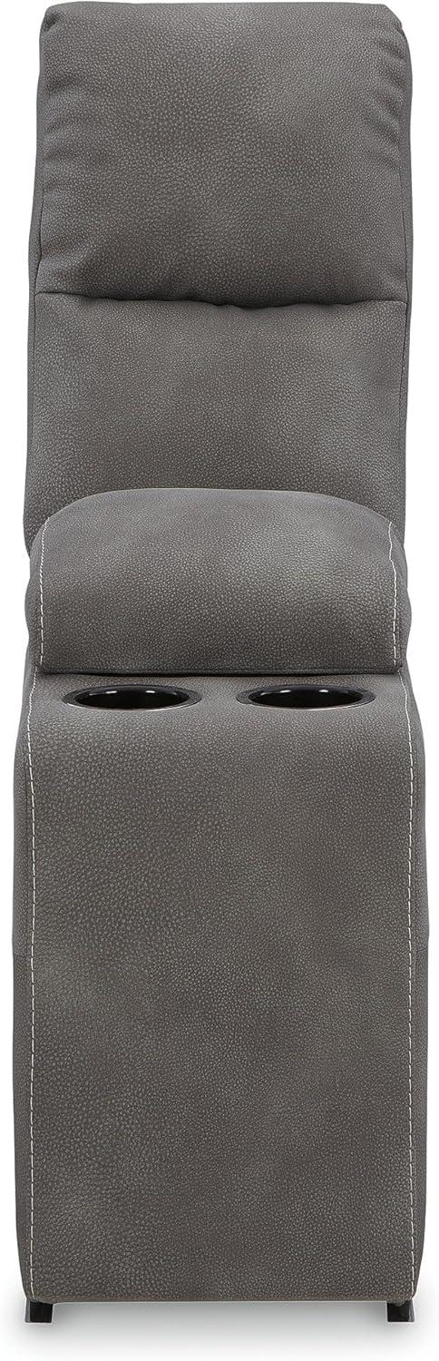 imageSignature Design by Ashley NextGen DuraPella Contemporary Faux Leather Modular Wall Hugger 3Piece Power Reclining Sectional Loveseat with Console Adjustable Headrest and USB Ports GrayGrey