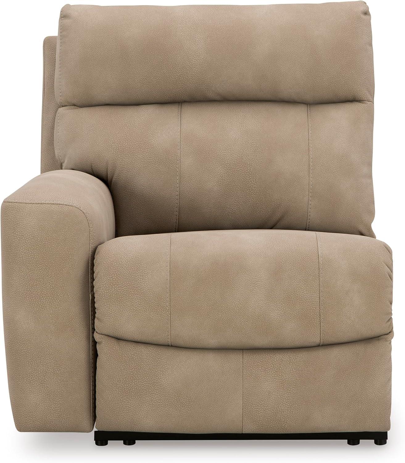 imageSignature Design by Ashley NextGen DuraPella Contemporary Faux Leather Modular Wall Hugger 3Piece Power Reclining Sectional Loveseat with Console Adjustable Headrest and USB Ports GrayBeige