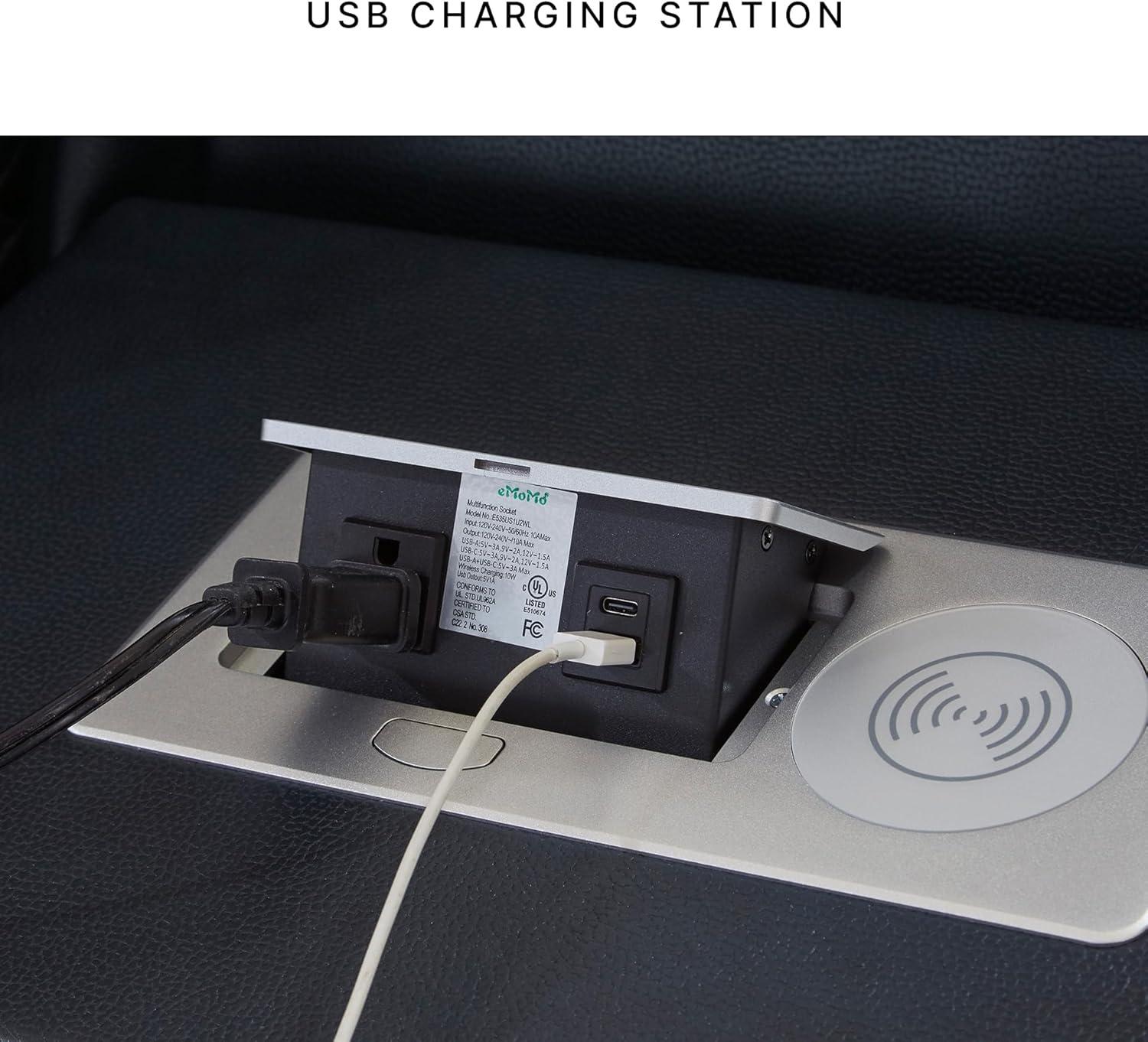 imageSignature Design by Ashley NextGen DuraPella Contemporary Faux Leather Modular Wall Hugger 3Piece Power Reclining Sectional Loveseat with Console Adjustable Headrest and USB Ports GrayNavy