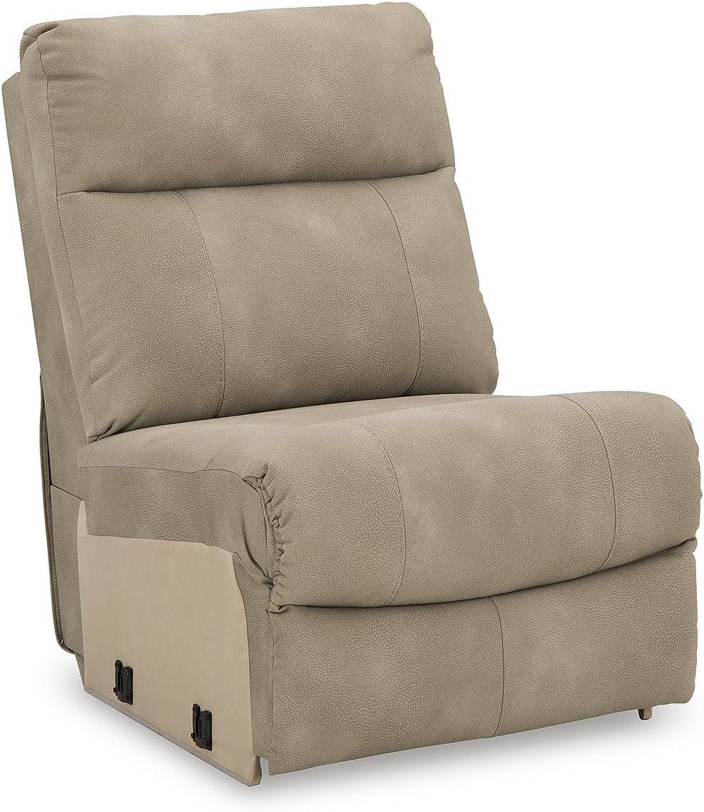 imageSignature Design by Ashley NextGen DuraPella Contemporary Faux Leather Modular Wall Hugger 3Piece Power Reclining Sectional Loveseat with Console Adjustable Headrest and USB Ports GrayBeige