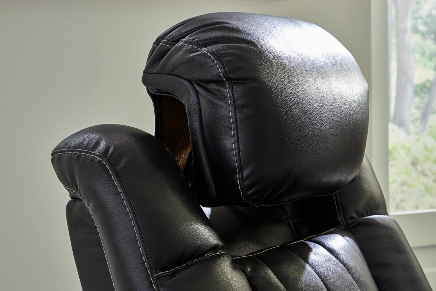 imageSignature Design by Ashley NextGen DuraPella Contemporary Faux Leather Modular Wall Hugger 3Piece Power Reclining Sectional Loveseat with Console Adjustable Headrest and USB Ports GrayBlack