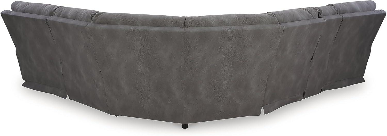 imageSignature Design by Ashley NextGen DuraPella Contemporary Faux Leather Modular Wall Hugger 3Piece Power Reclining Sectional Loveseat with Console Adjustable Headrest and USB Ports GrayGrey