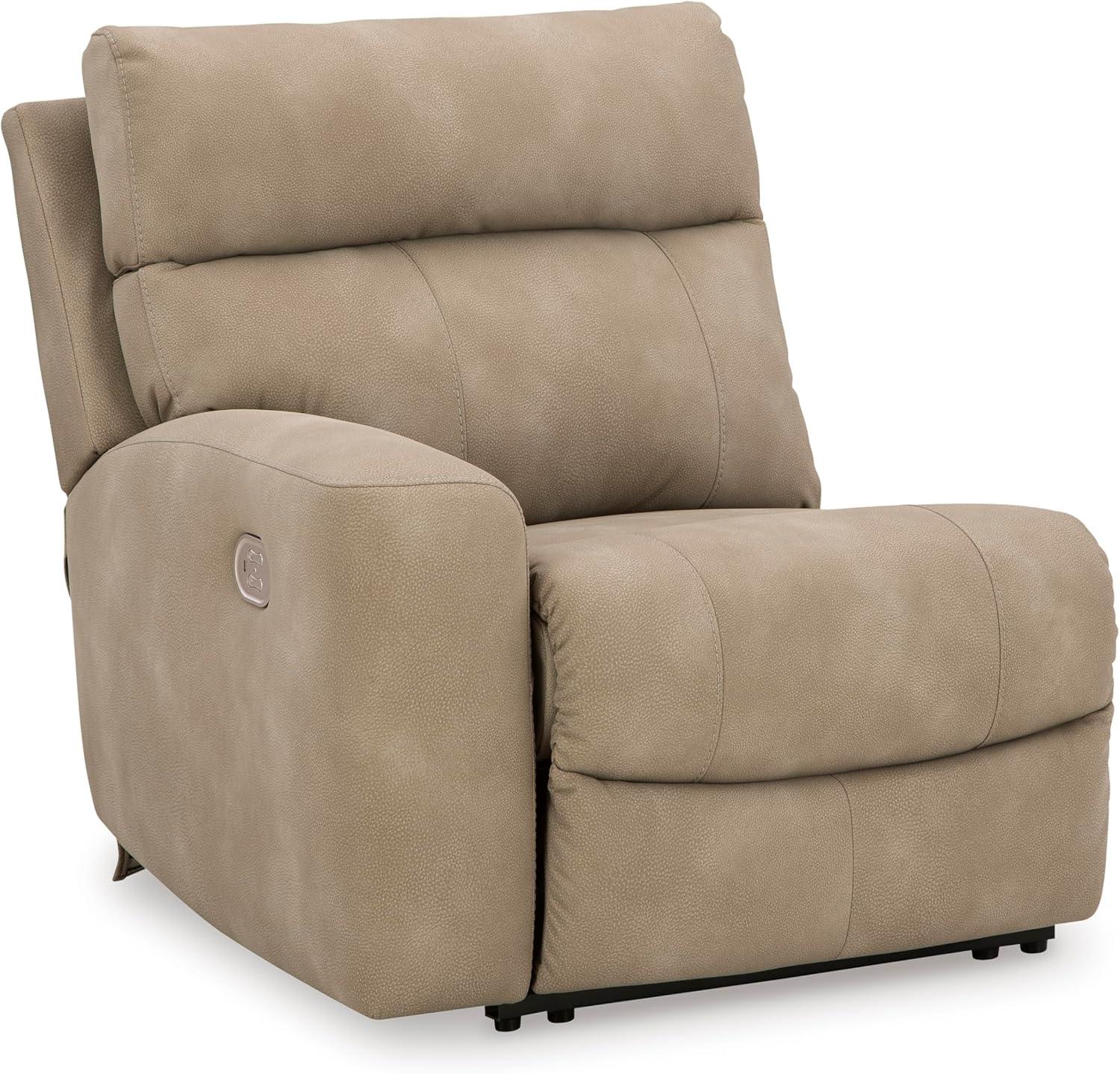 imageSignature Design by Ashley NextGen DuraPella Contemporary Faux Leather Modular Wall Hugger 3Piece Power Reclining Sectional Loveseat with Console Adjustable Headrest and USB Ports GrayBeige