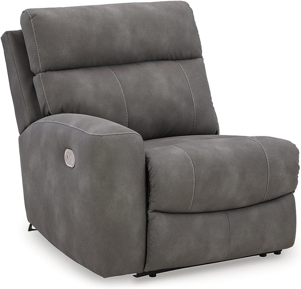 imageSignature Design by Ashley NextGen DuraPella Contemporary Faux Leather Modular Wall Hugger 3Piece Power Reclining Sectional Loveseat with Console Adjustable Headrest and USB Ports GrayGrey