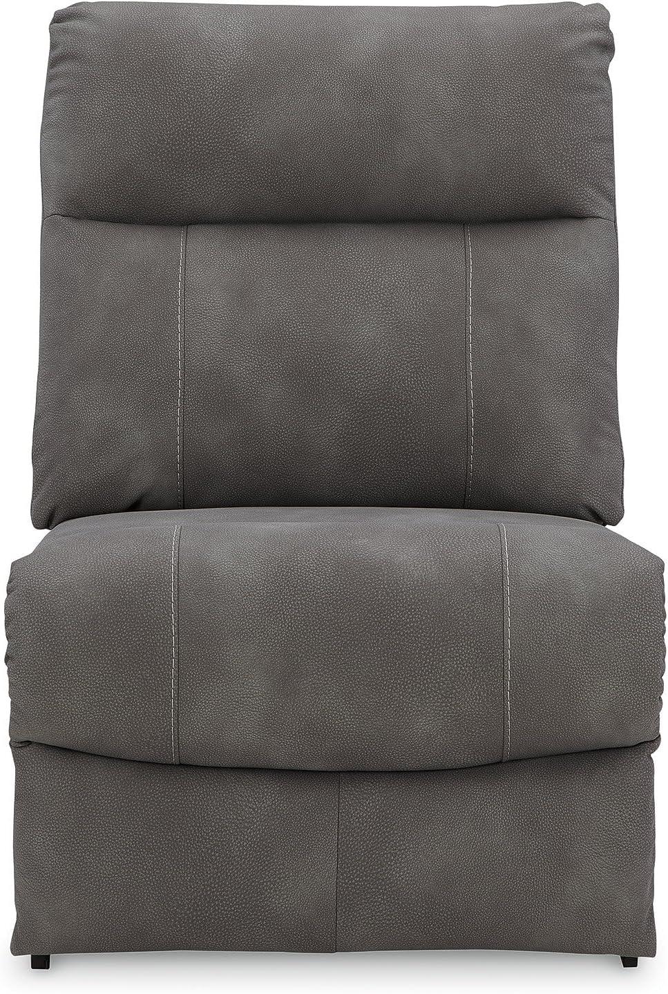 imageSignature Design by Ashley NextGen DuraPella Contemporary Faux Leather Modular Wall Hugger 3Piece Power Reclining Sectional Loveseat with Console Adjustable Headrest and USB Ports GrayGrey