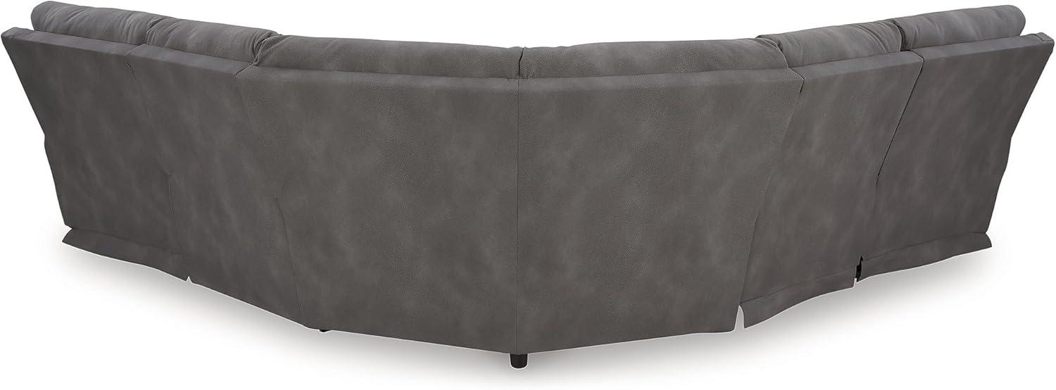 imageSignature Design by Ashley NextGen DuraPella Contemporary Faux Leather Modular Wall Hugger 3Piece Power Reclining Sectional Loveseat with Console Adjustable Headrest and USB Ports GrayGrey