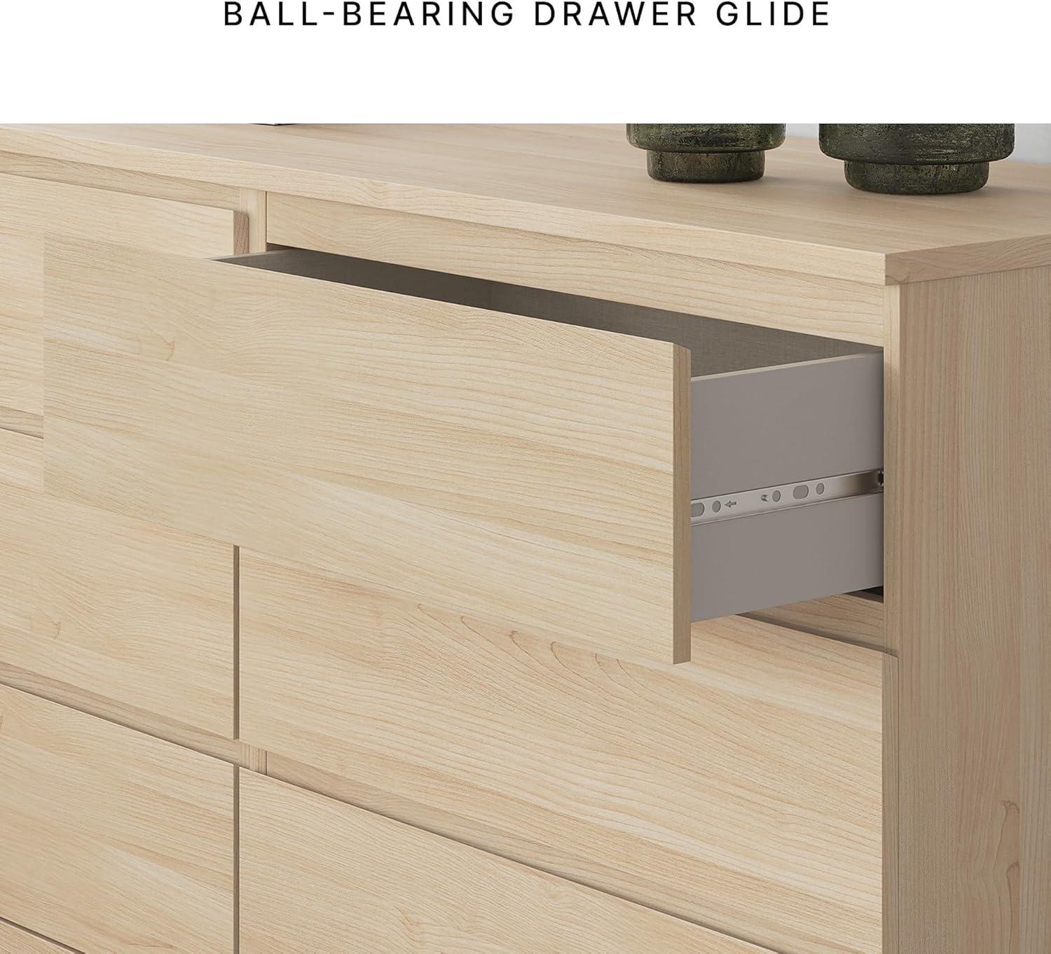 imageSignature Design by Ashley Onita Contemporary 6Drawer Dresser with Ash Finish Light BrownLight Brown