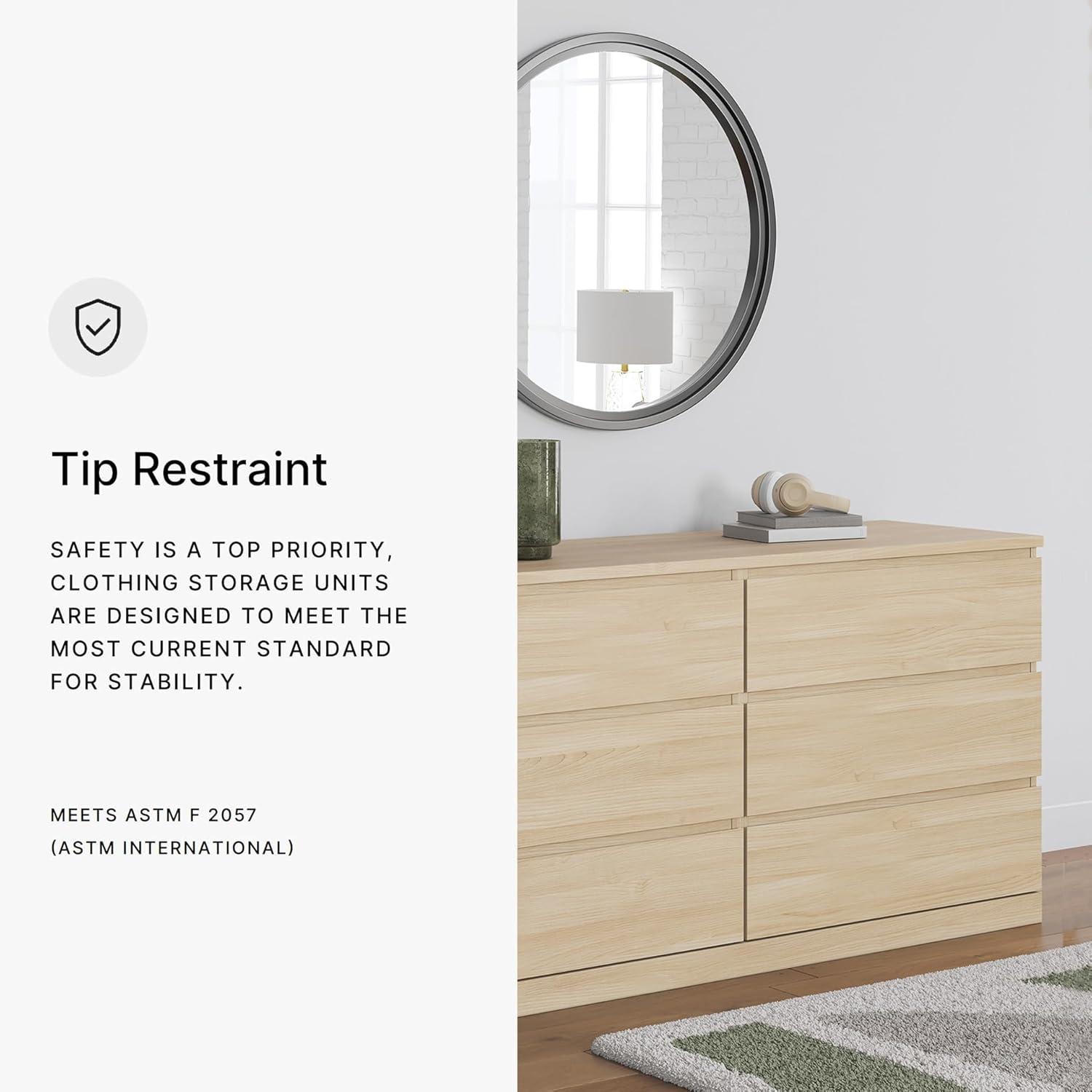 imageSignature Design by Ashley Onita Contemporary 6Drawer Dresser with Ash Finish Light BrownLight Brown