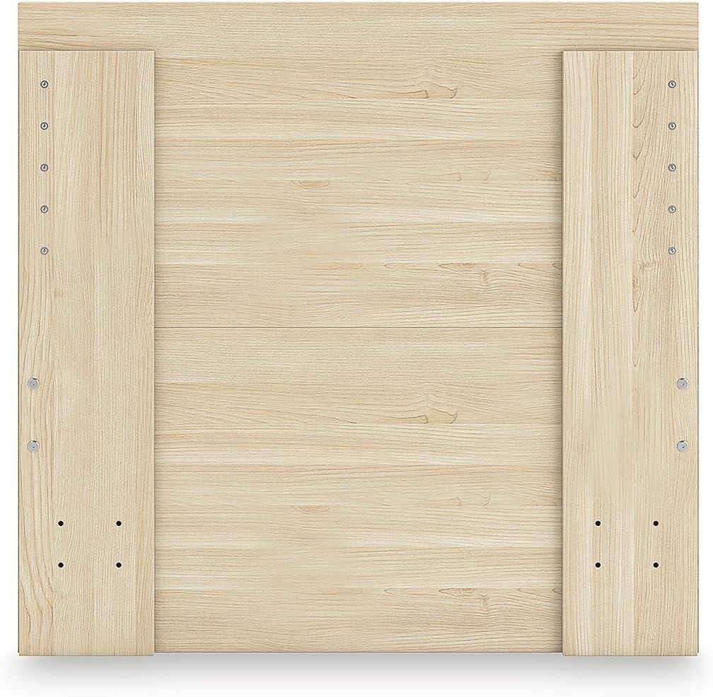 imageSignature Design by Ashley Onita Minimalist 4Drawer Full Platform Bed with 2 Side Storage Foundation or Box Spring Not Needed WhiteLight Brown