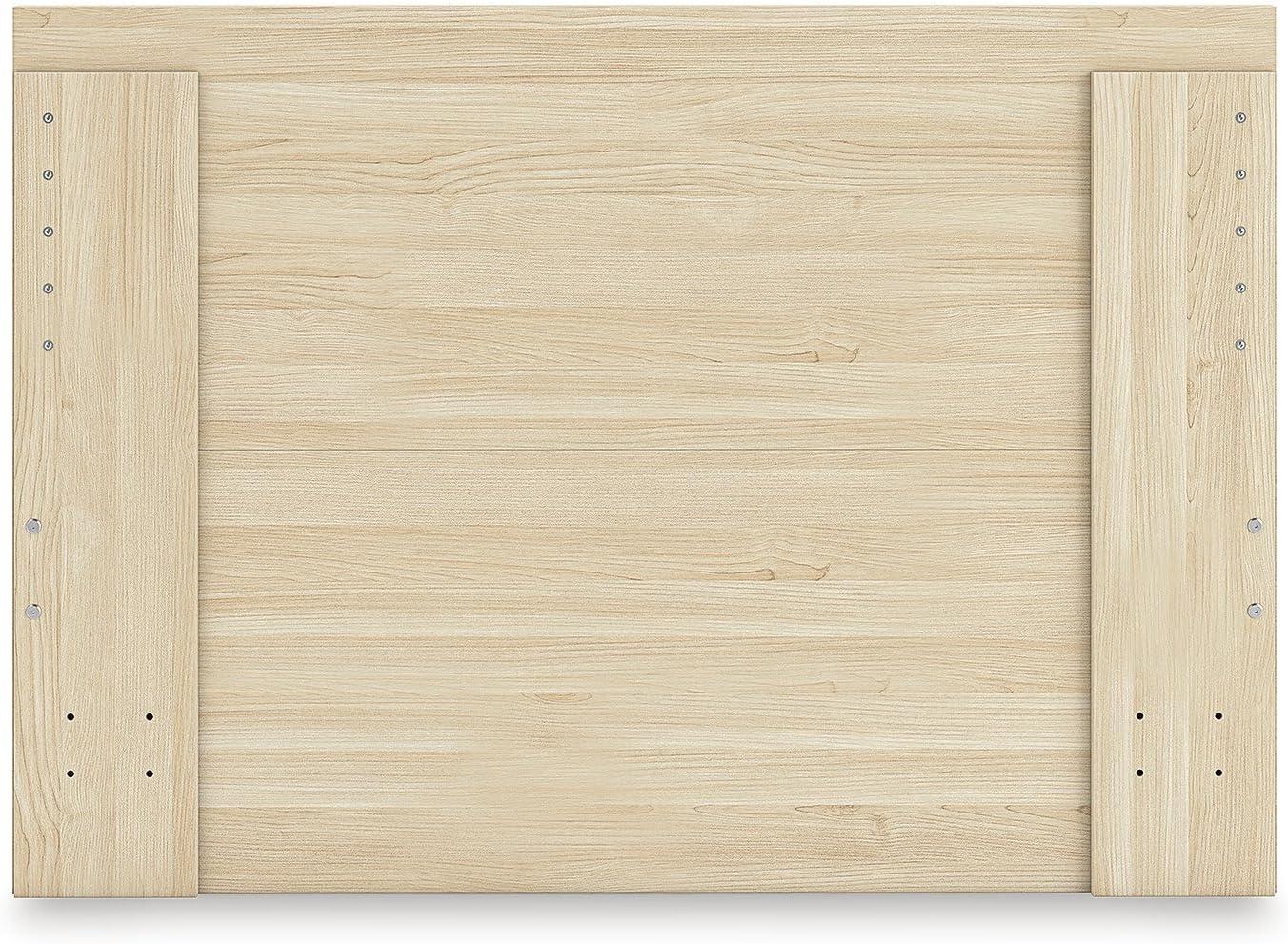 imageSignature Design by Ashley Onita Minimalist 4Drawer Full Platform Bed with 2 Side Storage Foundation or Box Spring Not Needed WhiteLight Brown