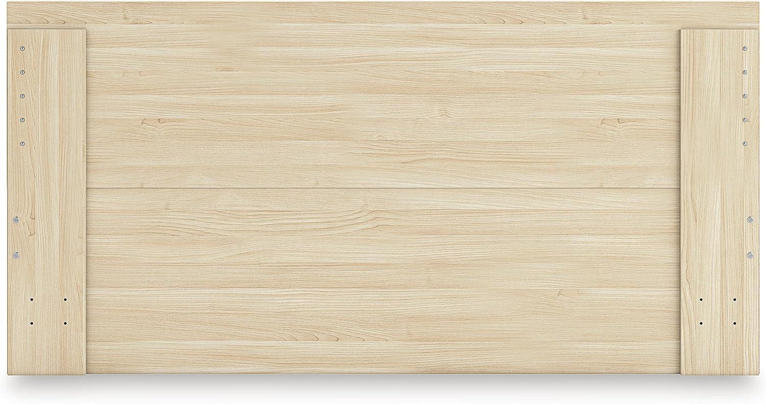 imageSignature Design by Ashley Onita Minimalist 4Drawer Full Platform Bed with 2 Side Storage Foundation or Box Spring Not Needed WhiteLight Brown