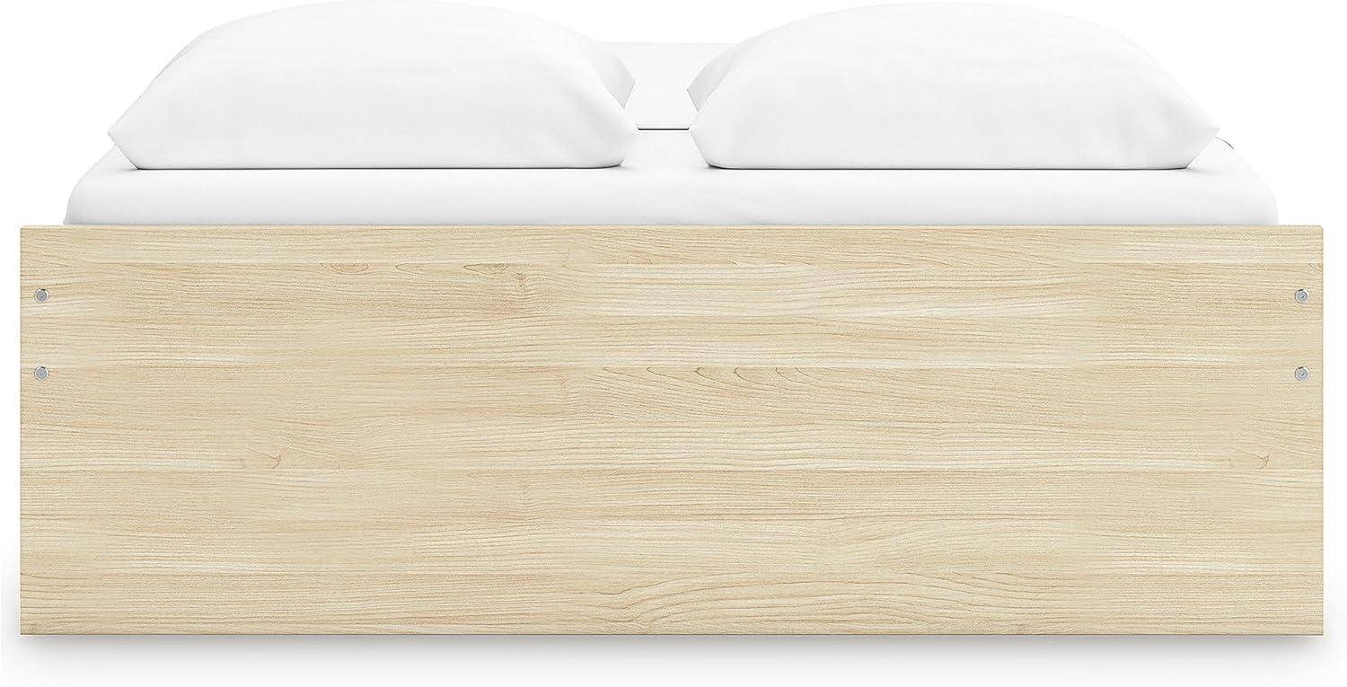 imageSignature Design by Ashley Onita Minimalist 4Drawer Full Platform Bed with 2 Side Storage Foundation or Box Spring Not Needed WhiteLight Brown