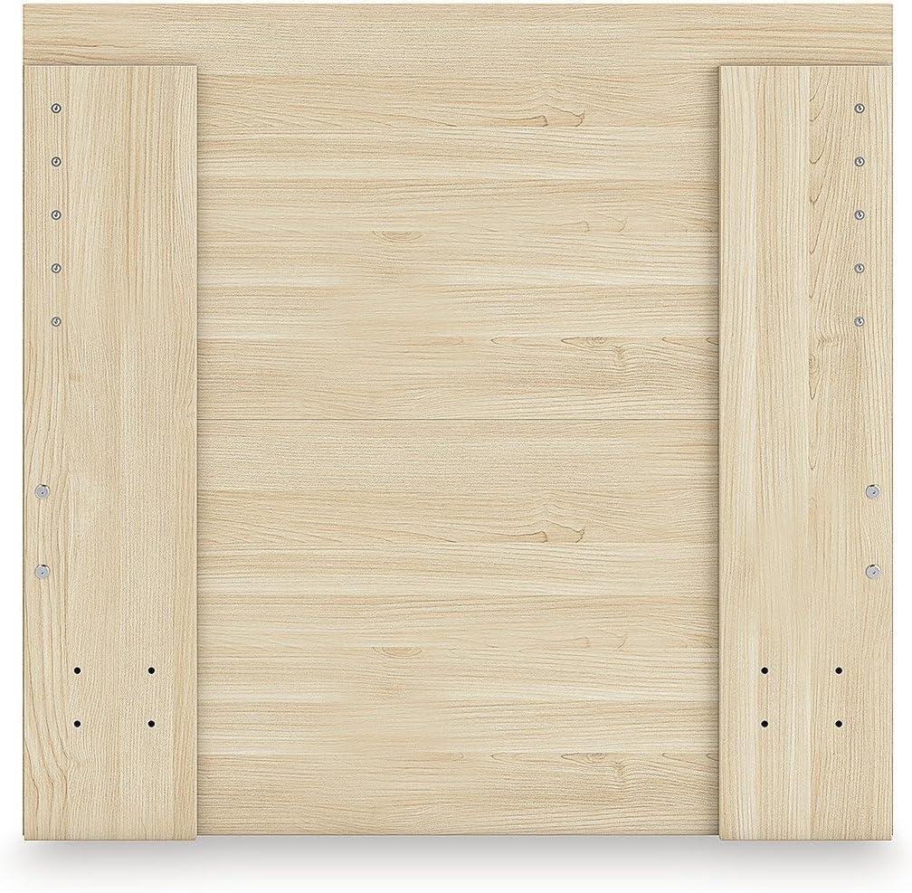 imageSignature Design by Ashley Onita Minimalist 4Drawer Full Platform Bed with 2 Side Storage Foundation or Box Spring Not Needed WhiteLight Brown