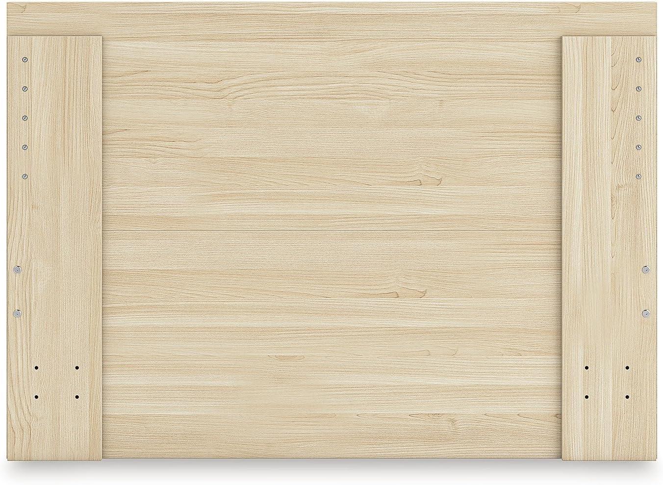 imageSignature Design by Ashley Onita Minimalist 4Drawer Full Platform Bed with 2 Side Storage Foundation or Box Spring Not Needed WhiteLight Brown