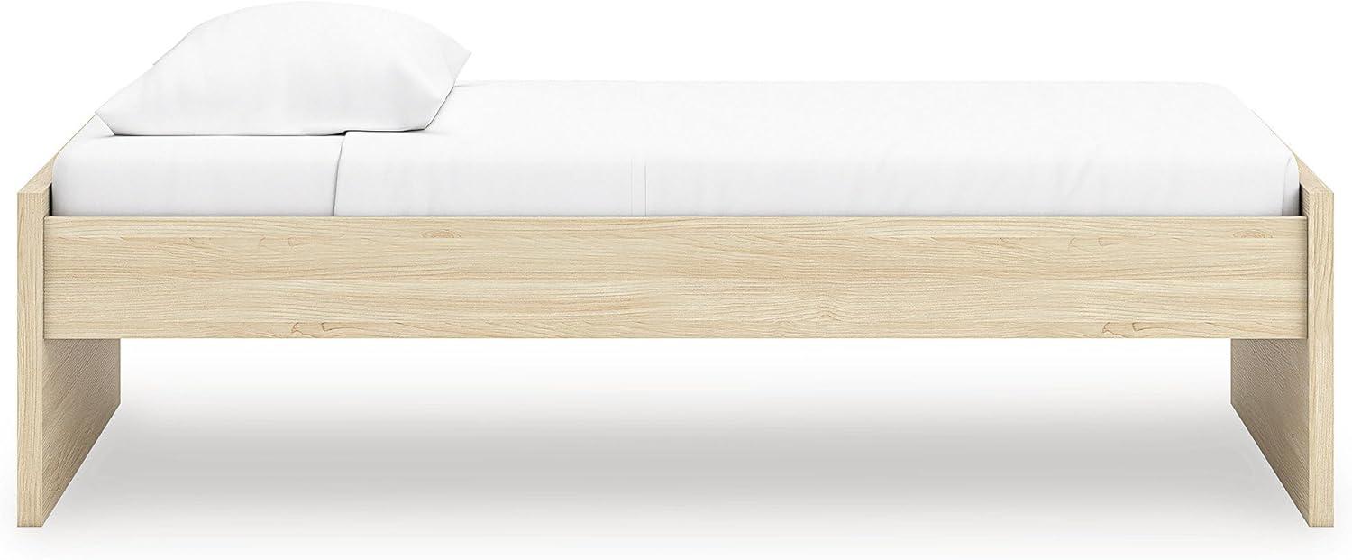 imageSignature Design by Ashley Onita Minimalist 4Drawer Full Platform Bed with 2 Side Storage Foundation or Box Spring Not Needed WhiteLight Brown