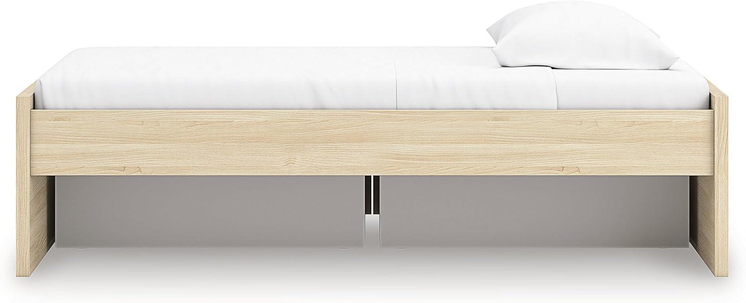 imageSignature Design by Ashley Onita Minimalist 4Drawer Full Platform Bed with 2 Side Storage Foundation or Box Spring Not Needed WhiteLight Brown