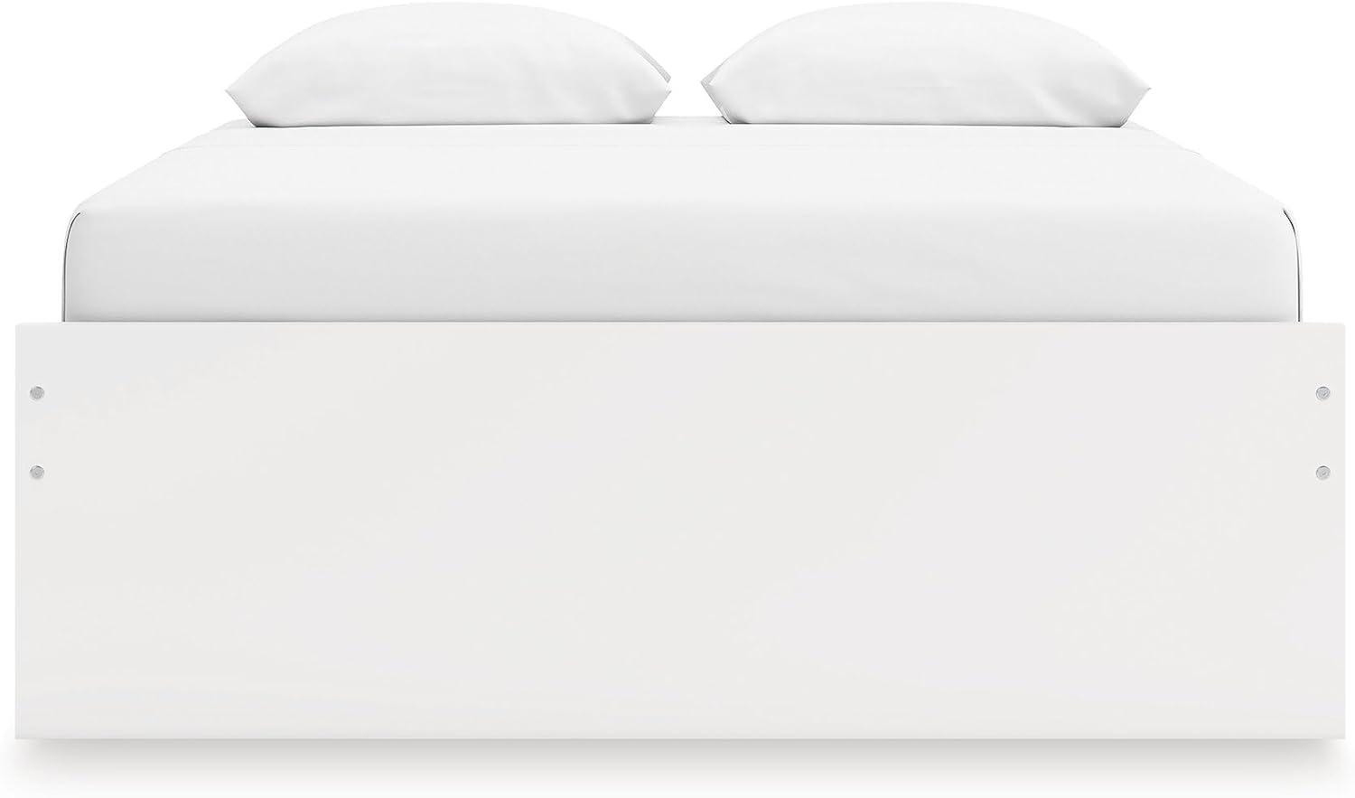 imageSignature Design by Ashley Onita Minimalist 4Drawer Full Platform Bed with 2 Side Storage Foundation or Box Spring Not Needed WhiteWhite