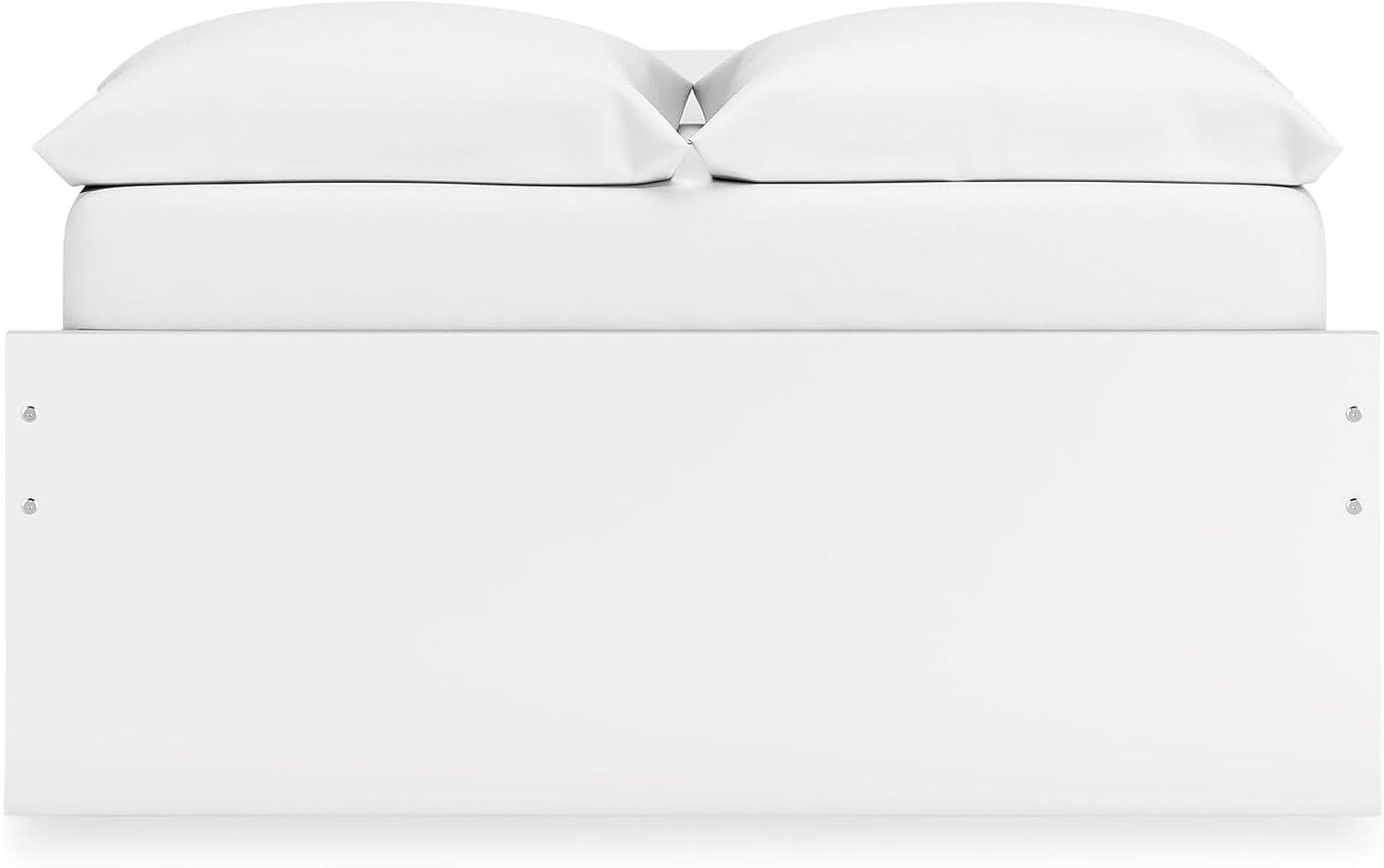 imageSignature Design by Ashley Onita Minimalist 4Drawer Full Platform Bed with 2 Side Storage Foundation or Box Spring Not Needed WhiteWhite