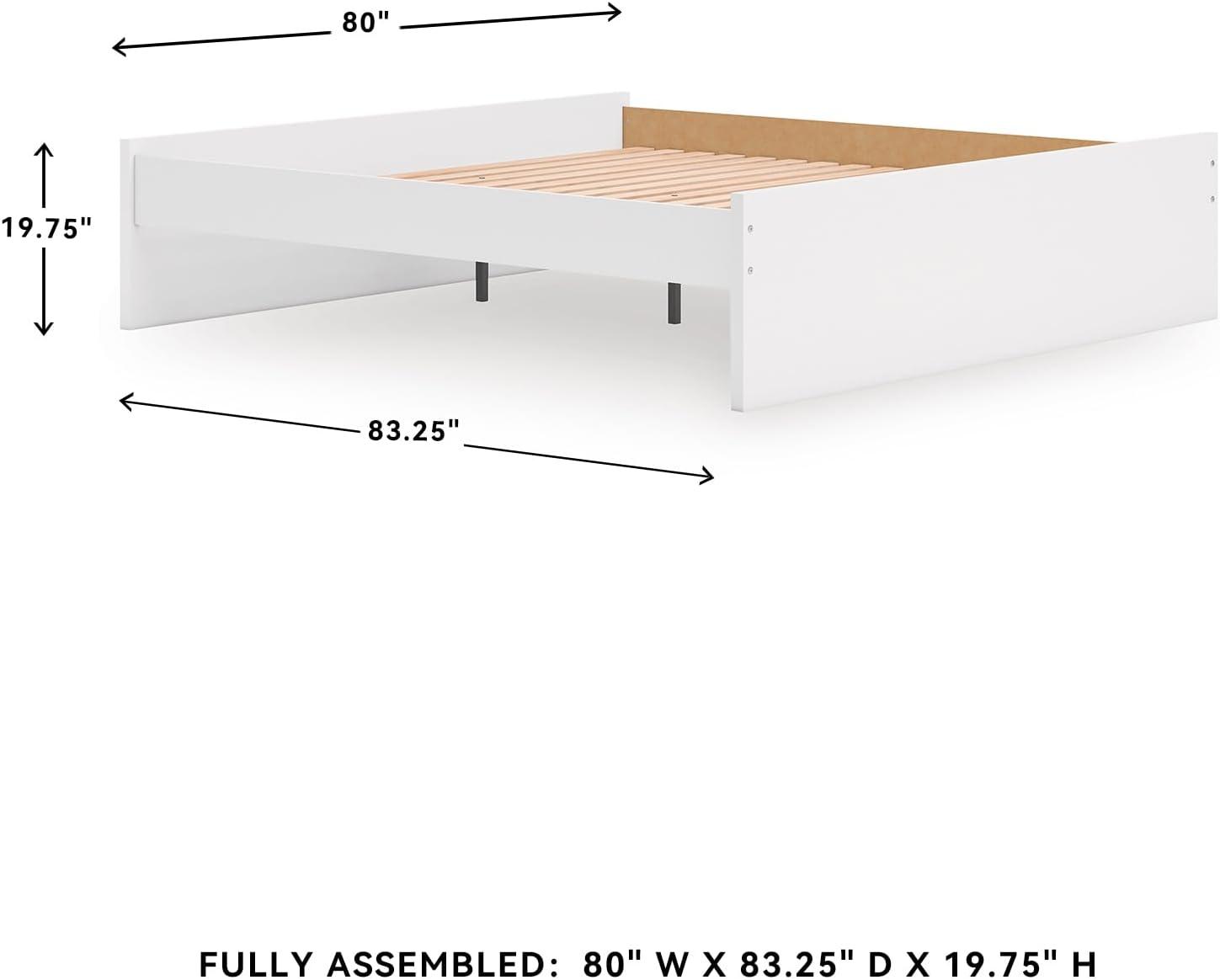imageSignature Design by Ashley Onita Minimalist 4Drawer Full Platform Bed with 2 Side Storage Foundation or Box Spring Not Needed WhiteWhite