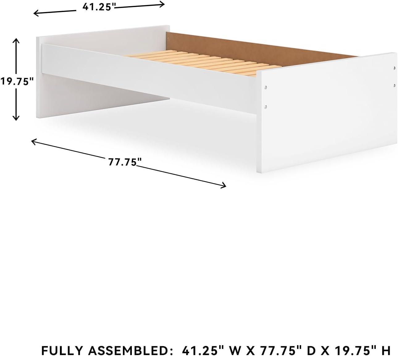 imageSignature Design by Ashley Onita Minimalist 4Drawer Full Platform Bed with 2 Side Storage Foundation or Box Spring Not Needed WhiteWhite