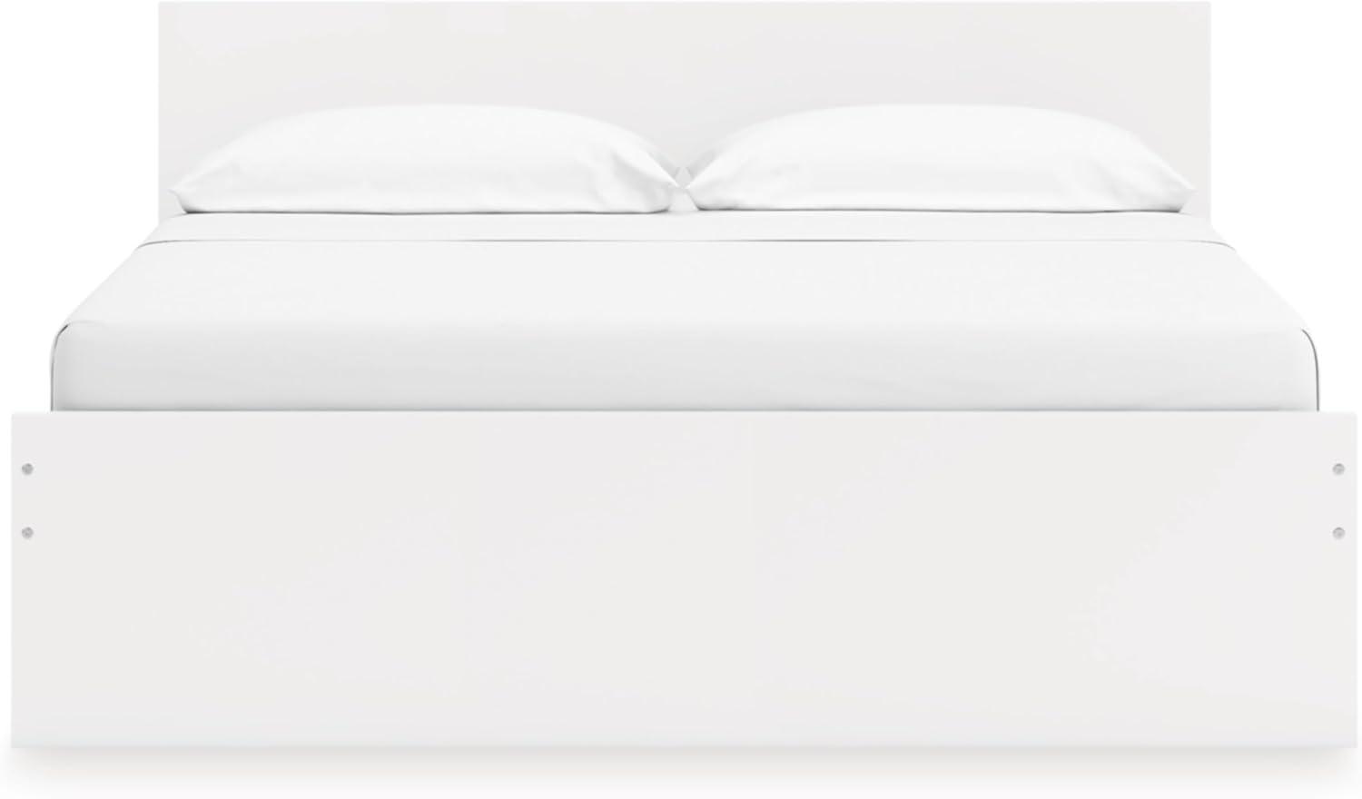 imageSignature Design by Ashley Onita Minimalist 4Drawer Full Platform Bed with 2 Side Storage Foundation or Box Spring Not Needed WhiteWhite