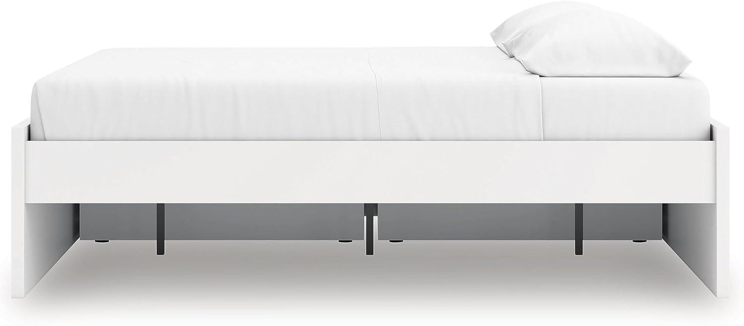 imageSignature Design by Ashley Onita Minimalist 4Drawer Full Platform Bed with 2 Side Storage Foundation or Box Spring Not Needed WhiteWhite