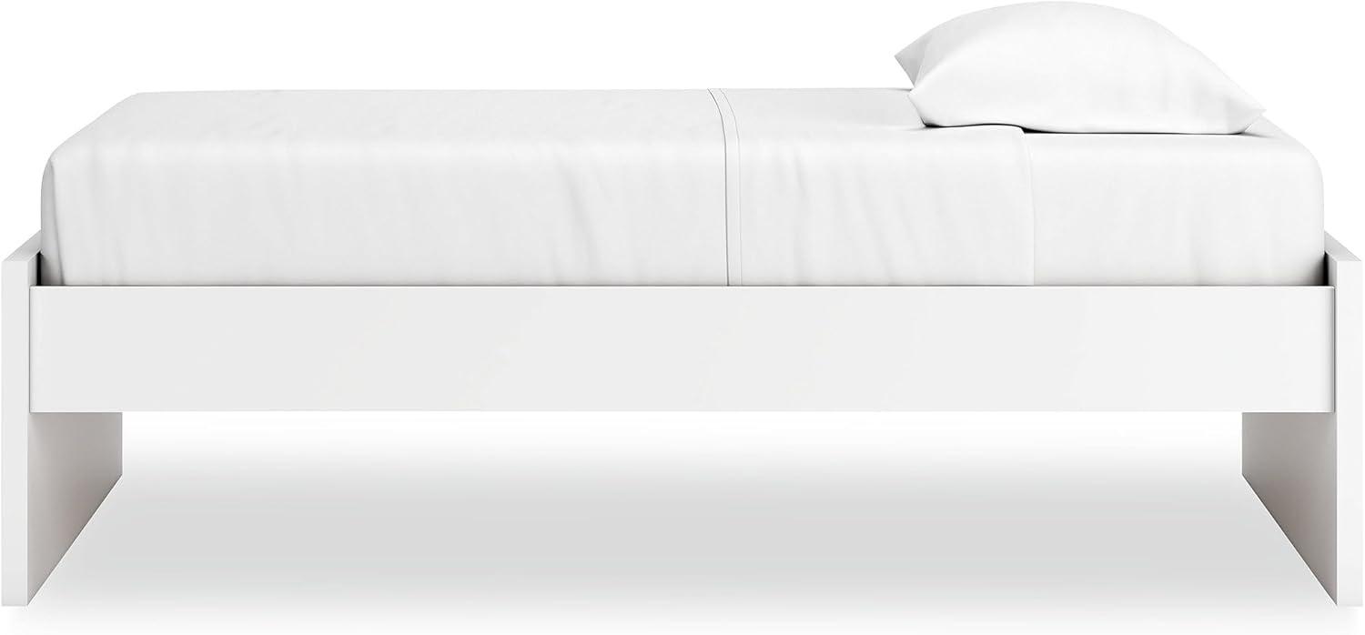 imageSignature Design by Ashley Onita Minimalist 4Drawer Full Platform Bed with 2 Side Storage Foundation or Box Spring Not Needed WhiteWhite