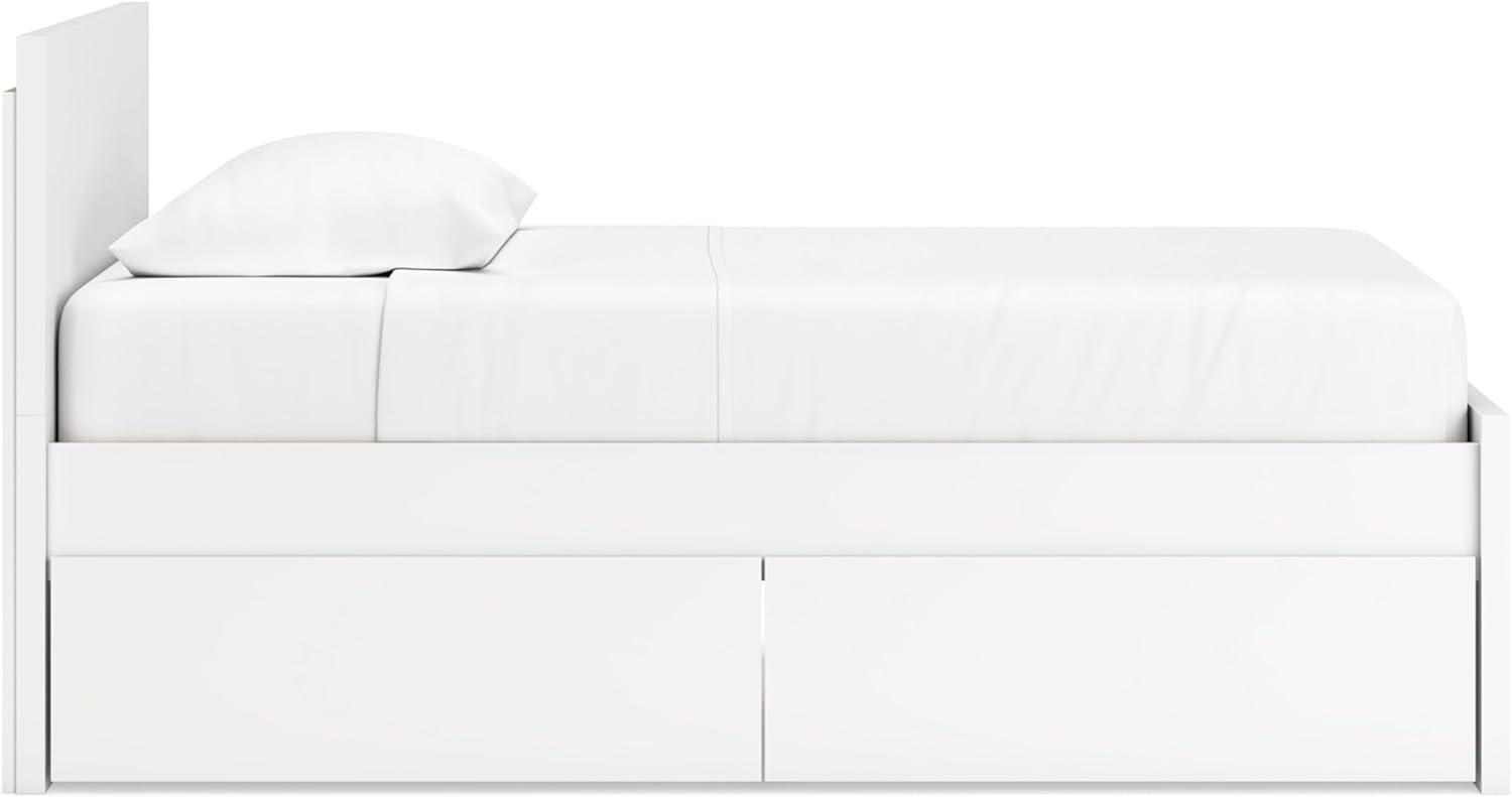 imageSignature Design by Ashley Onita Minimalist 4Drawer Full Platform Bed with 2 Side Storage Foundation or Box Spring Not Needed WhiteWhite