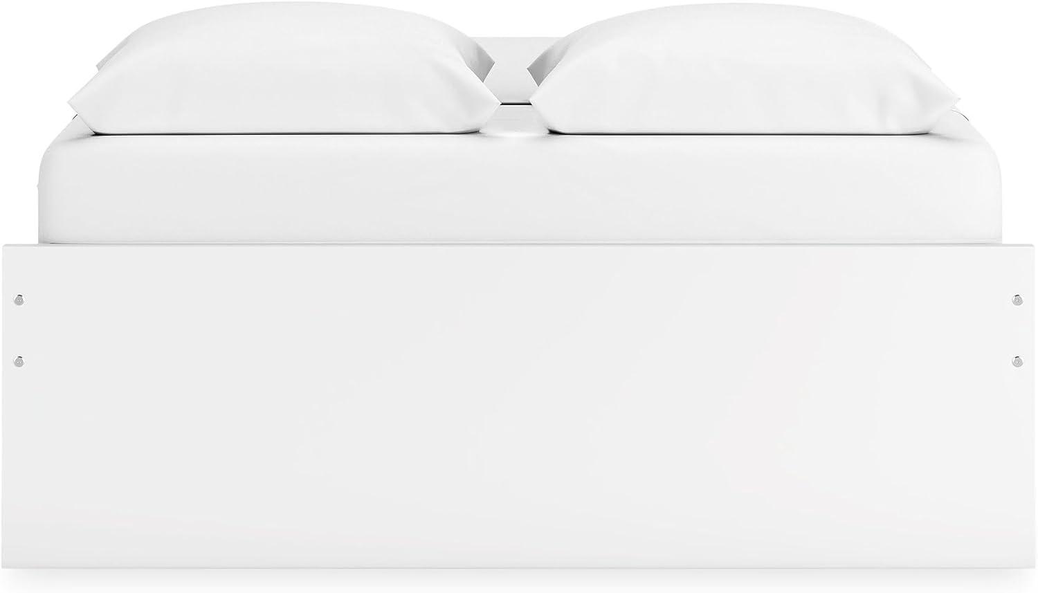 imageSignature Design by Ashley Onita Minimalist 4Drawer Full Platform Bed with 2 Side Storage Foundation or Box Spring Not Needed WhiteWhite