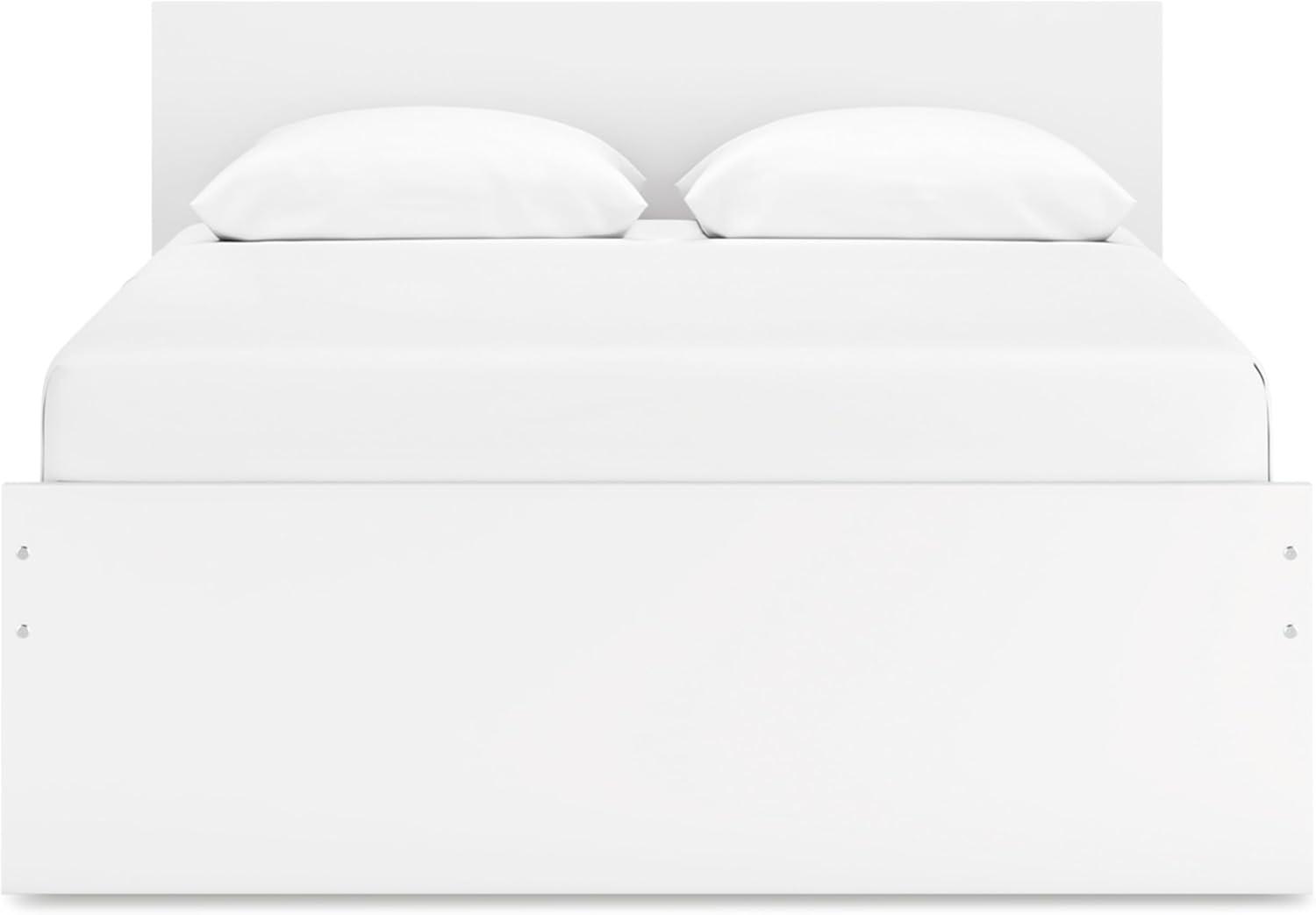 imageSignature Design by Ashley Onita Minimalist 4Drawer Full Platform Bed with 2 Side Storage Foundation or Box Spring Not Needed WhiteWhite