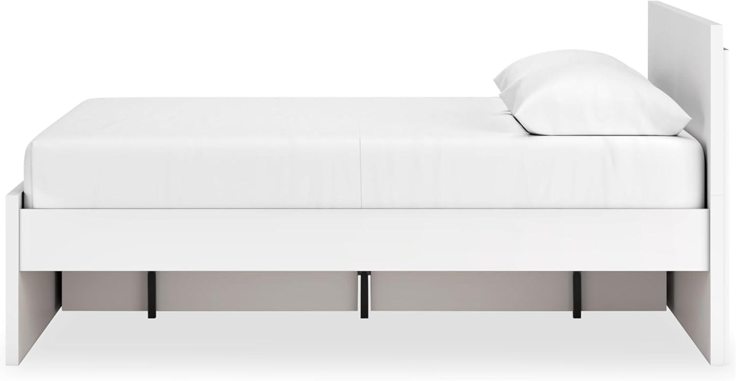 imageSignature Design by Ashley Onita Minimalist 4Drawer Full Platform Bed with 2 Side Storage Foundation or Box Spring Not Needed WhiteWhite