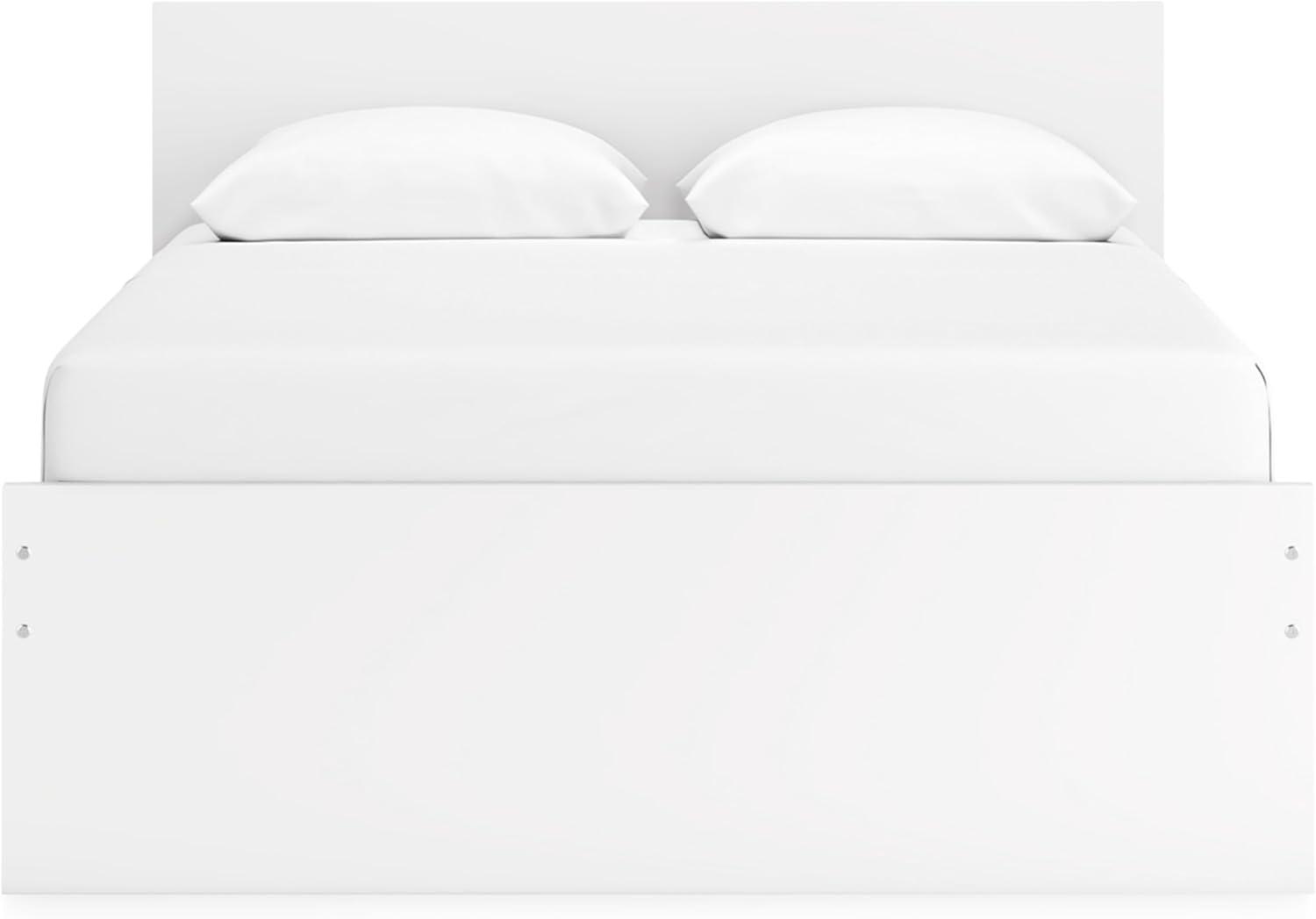 imageSignature Design by Ashley Onita Minimalist 4Drawer Full Platform Bed with 2 Side Storage Foundation or Box Spring Not Needed WhiteWhite