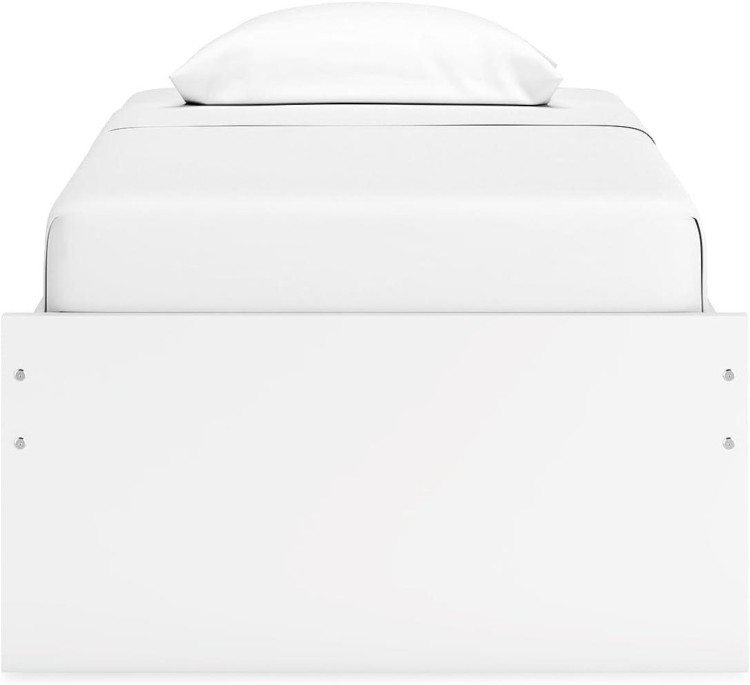 imageSignature Design by Ashley Onita Minimalist 4Drawer Full Platform Bed with 2 Side Storage Foundation or Box Spring Not Needed WhiteWhite