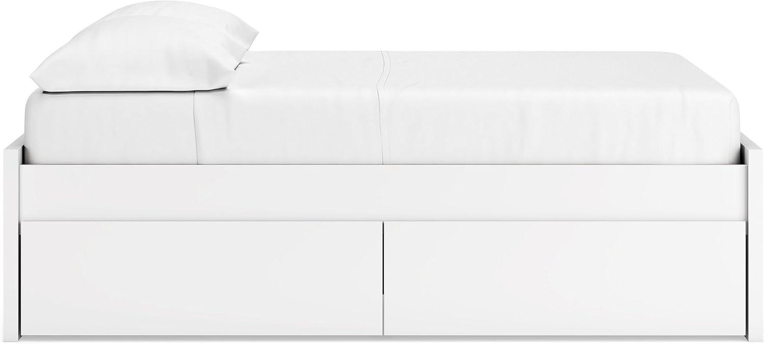 imageSignature Design by Ashley Onita Minimalist 4Drawer Full Platform Bed with 2 Side Storage Foundation or Box Spring Not Needed WhiteWhite