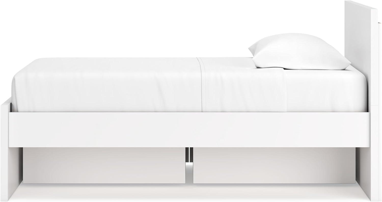 imageSignature Design by Ashley Onita Minimalist 4Drawer Full Platform Bed with 2 Side Storage Foundation or Box Spring Not Needed WhiteWhite