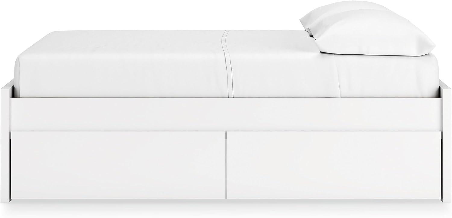 imageSignature Design by Ashley Onita Minimalist 4Drawer Full Platform Bed with 2 Side Storage Foundation or Box Spring Not Needed WhiteWhite