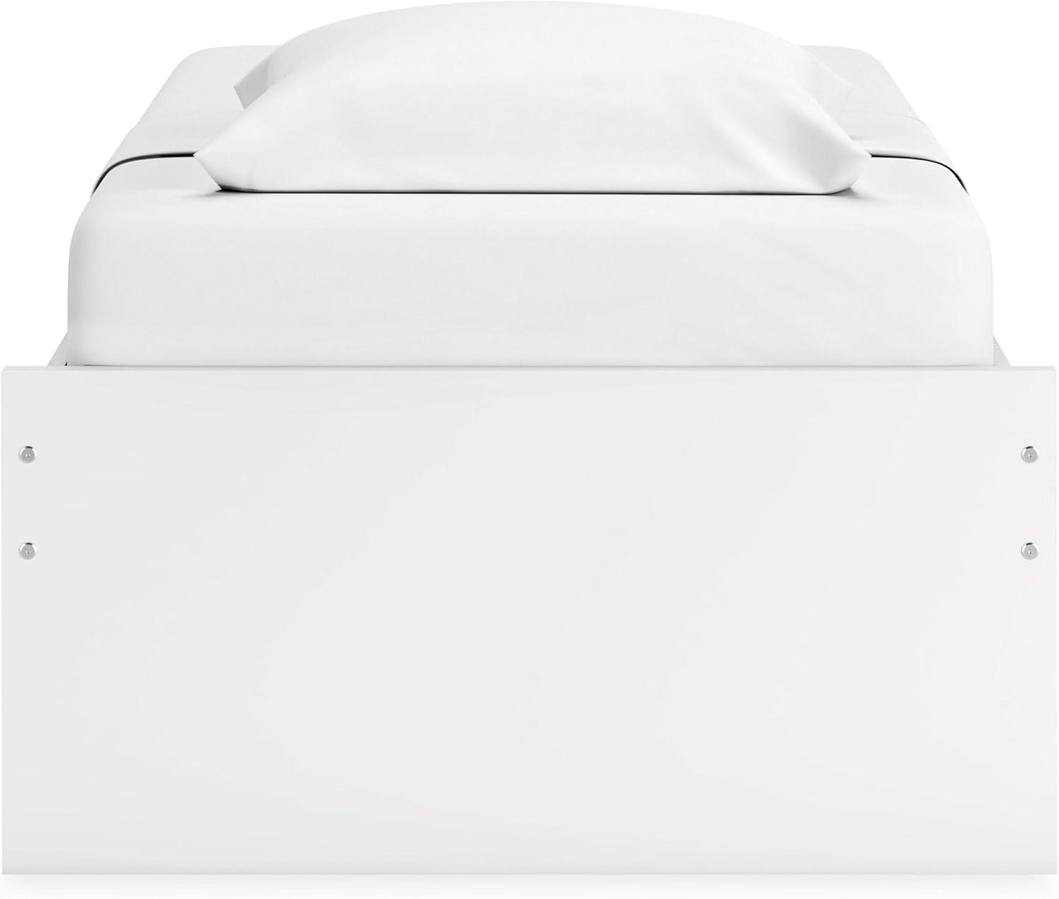 imageSignature Design by Ashley Onita Minimalist 4Drawer Full Platform Bed with 2 Side Storage Foundation or Box Spring Not Needed WhiteWhite