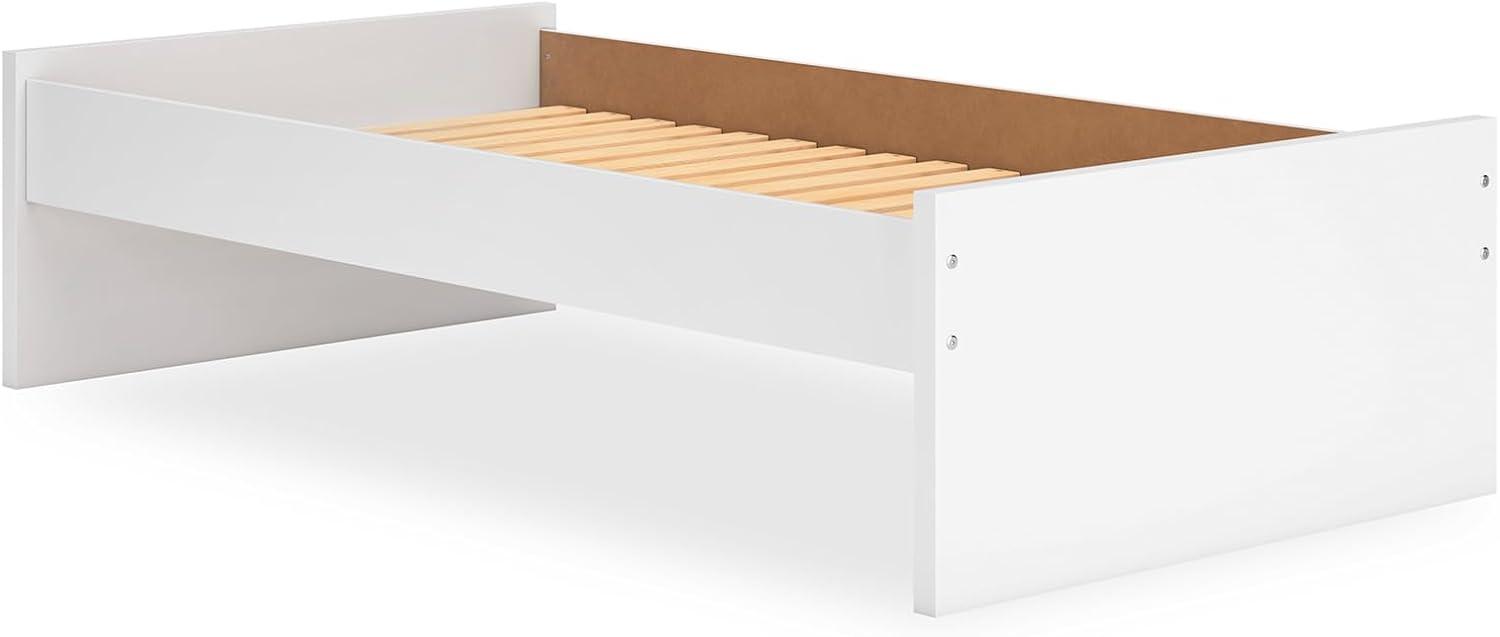 imageSignature Design by Ashley Onita Minimalist 4Drawer Full Platform Bed with 2 Side Storage Foundation or Box Spring Not Needed WhiteWhite