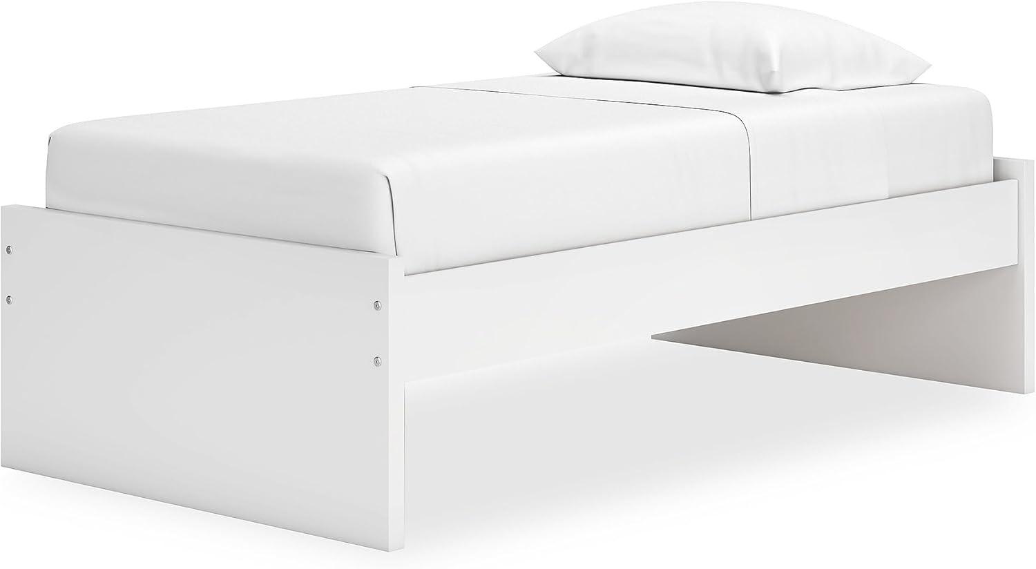 imageSignature Design by Ashley Onita Minimalist 4Drawer Full Platform Bed with 2 Side Storage Foundation or Box Spring Not Needed WhiteWhite