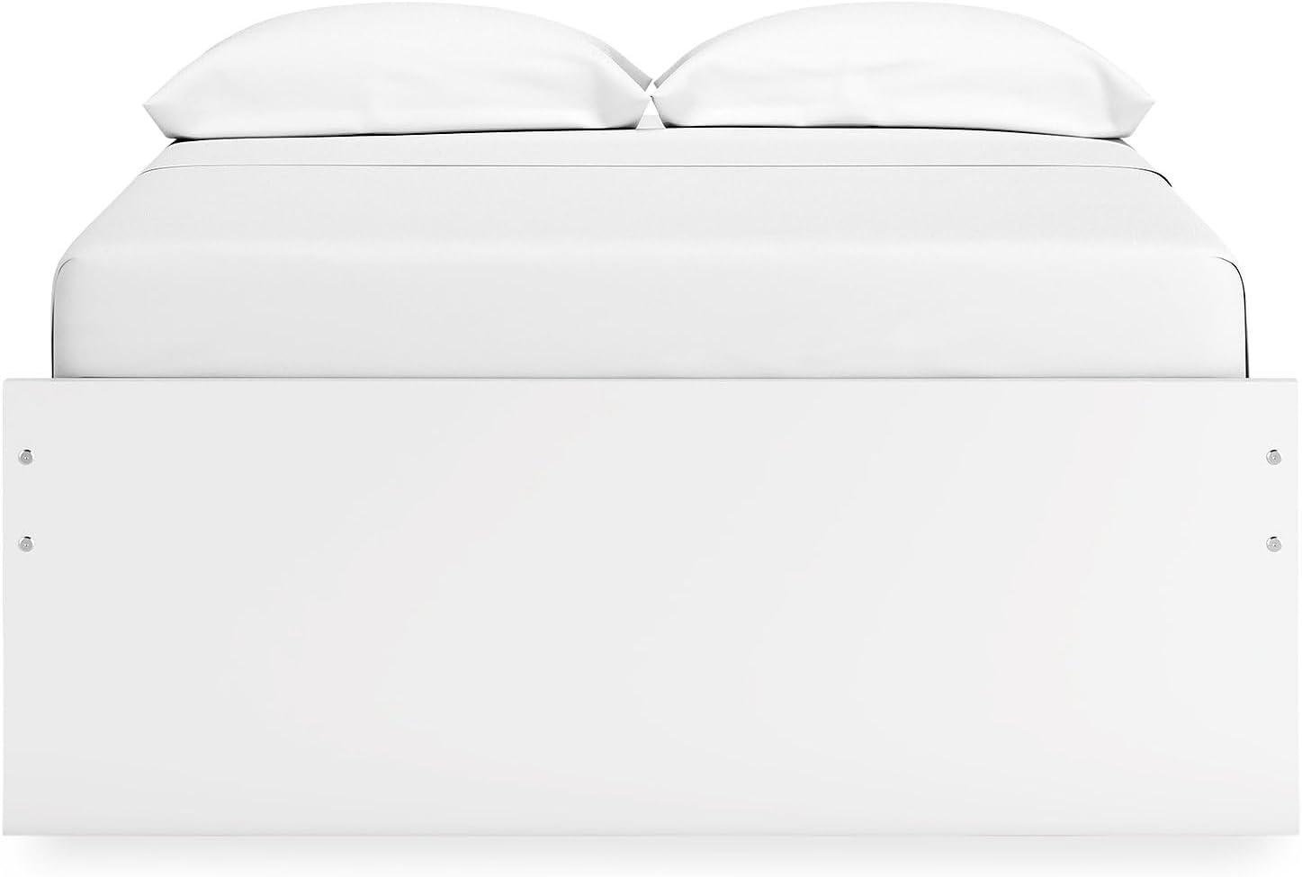 imageSignature Design by Ashley Onita Minimalist 4Drawer Full Platform Bed with 2 Side Storage Foundation or Box Spring Not Needed WhiteWhite