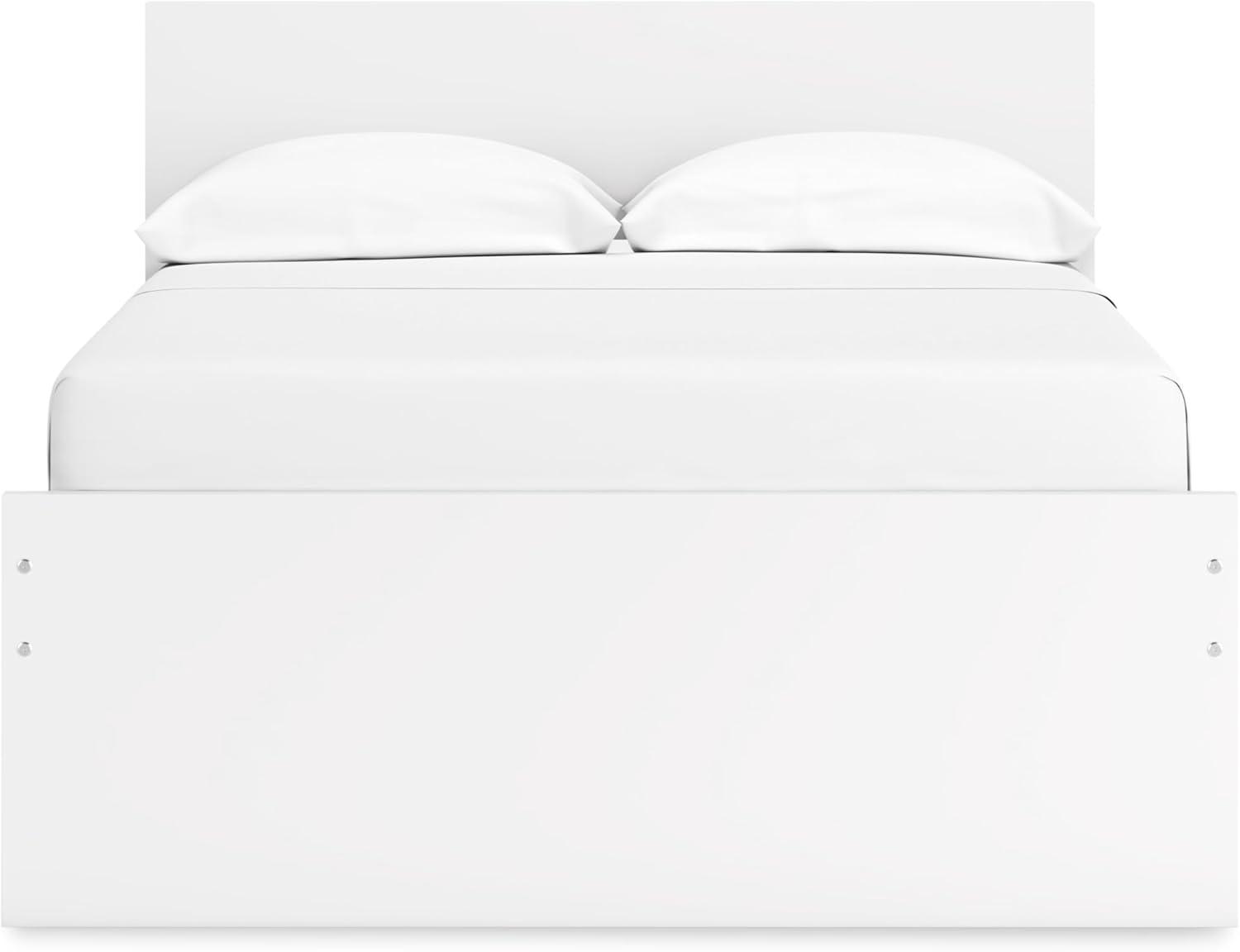 imageSignature Design by Ashley Onita Minimalist 4Drawer Full Platform Bed with 2 Side Storage Foundation or Box Spring Not Needed WhiteWhite