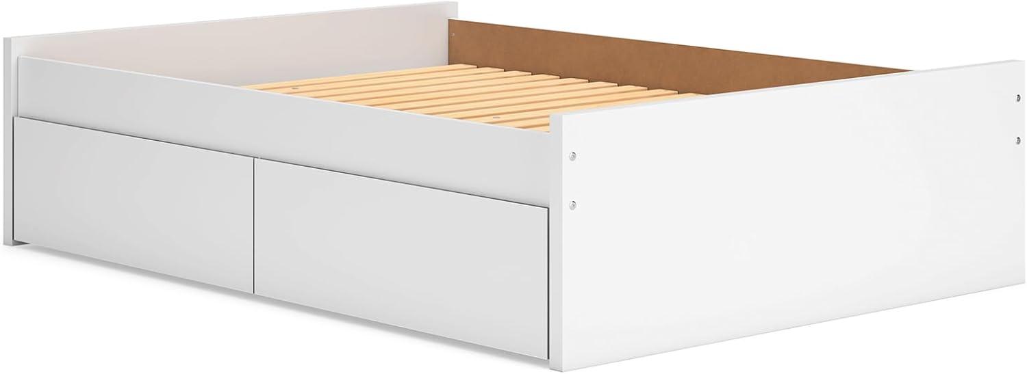 imageSignature Design by Ashley Onita Minimalist 4Drawer Full Platform Bed with 2 Side Storage Foundation or Box Spring Not Needed WhiteWhite