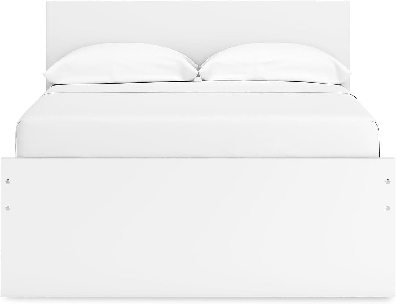 imageSignature Design by Ashley Onita Minimalist 4Drawer Full Platform Bed with 2 Side Storage Foundation or Box Spring Not Needed WhiteWhite
