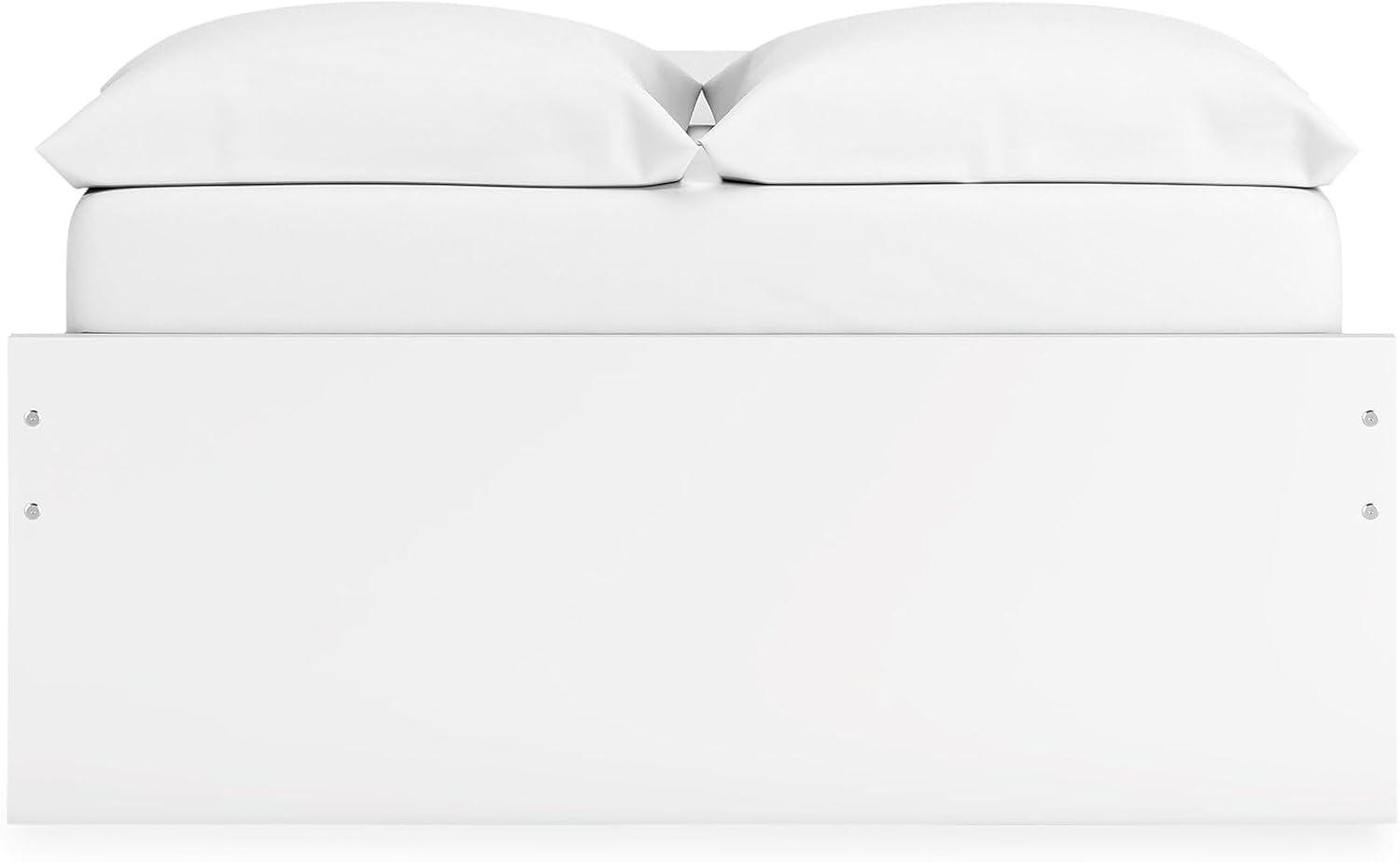 imageSignature Design by Ashley Onita Minimalist 4Drawer Full Platform Bed with 2 Side Storage Foundation or Box Spring Not Needed WhiteWhite