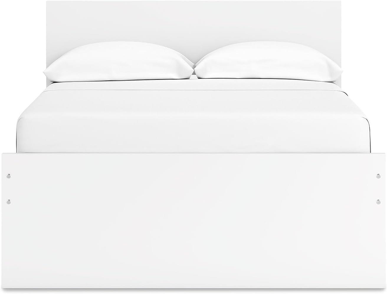 imageSignature Design by Ashley Onita Minimalist 4Drawer Full Platform Bed with 2 Side Storage Foundation or Box Spring Not Needed WhiteWhite