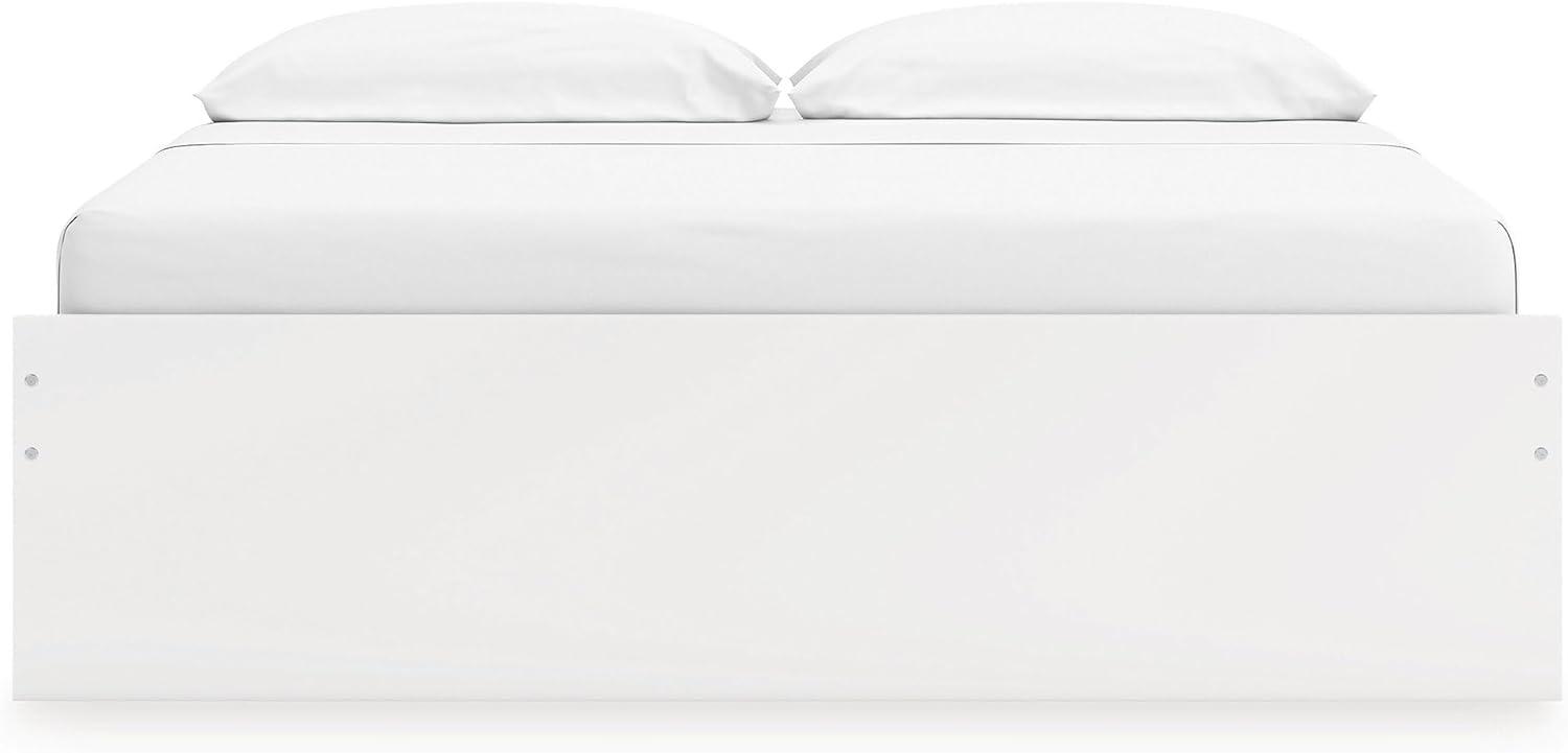 imageSignature Design by Ashley Onita Minimalist 4Drawer Full Platform Bed with 2 Side Storage Foundation or Box Spring Not Needed WhiteWhite