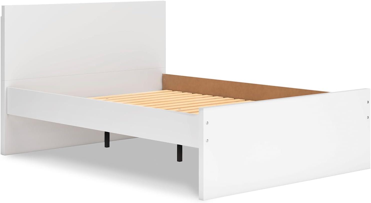 imageSignature Design by Ashley Onita Minimalist 4Drawer Full Platform Bed with 2 Side Storage Foundation or Box Spring Not Needed WhiteWhite