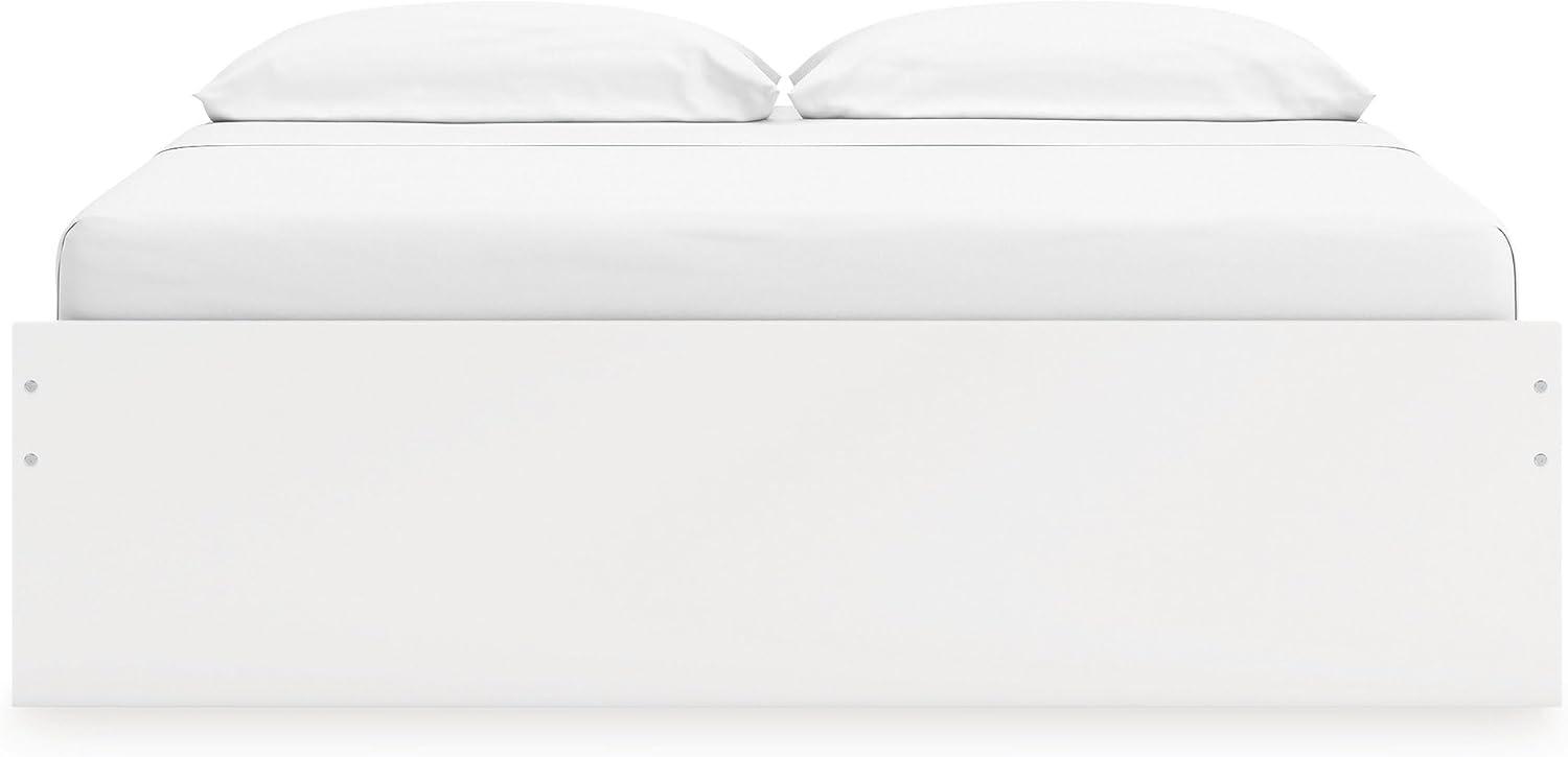 imageSignature Design by Ashley Onita Minimalist 4Drawer Full Platform Bed with 2 Side Storage Foundation or Box Spring Not Needed WhiteWhite