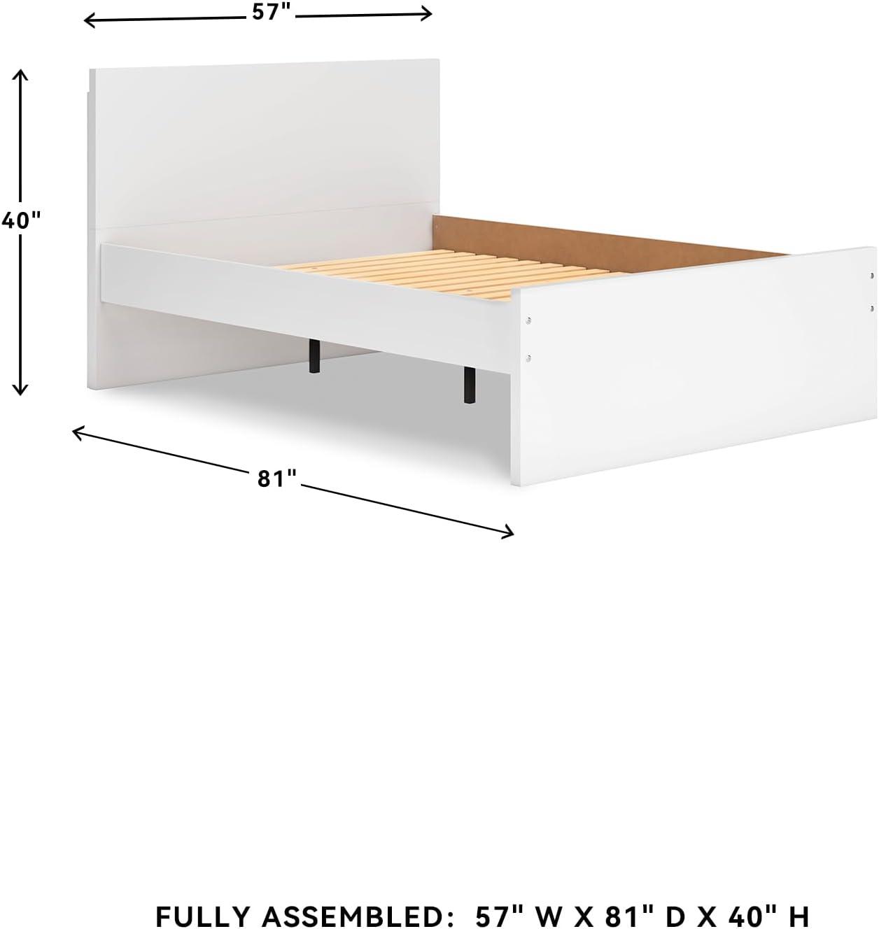 imageSignature Design by Ashley Onita Minimalist 4Drawer Full Platform Bed with 2 Side Storage Foundation or Box Spring Not Needed WhiteWhite